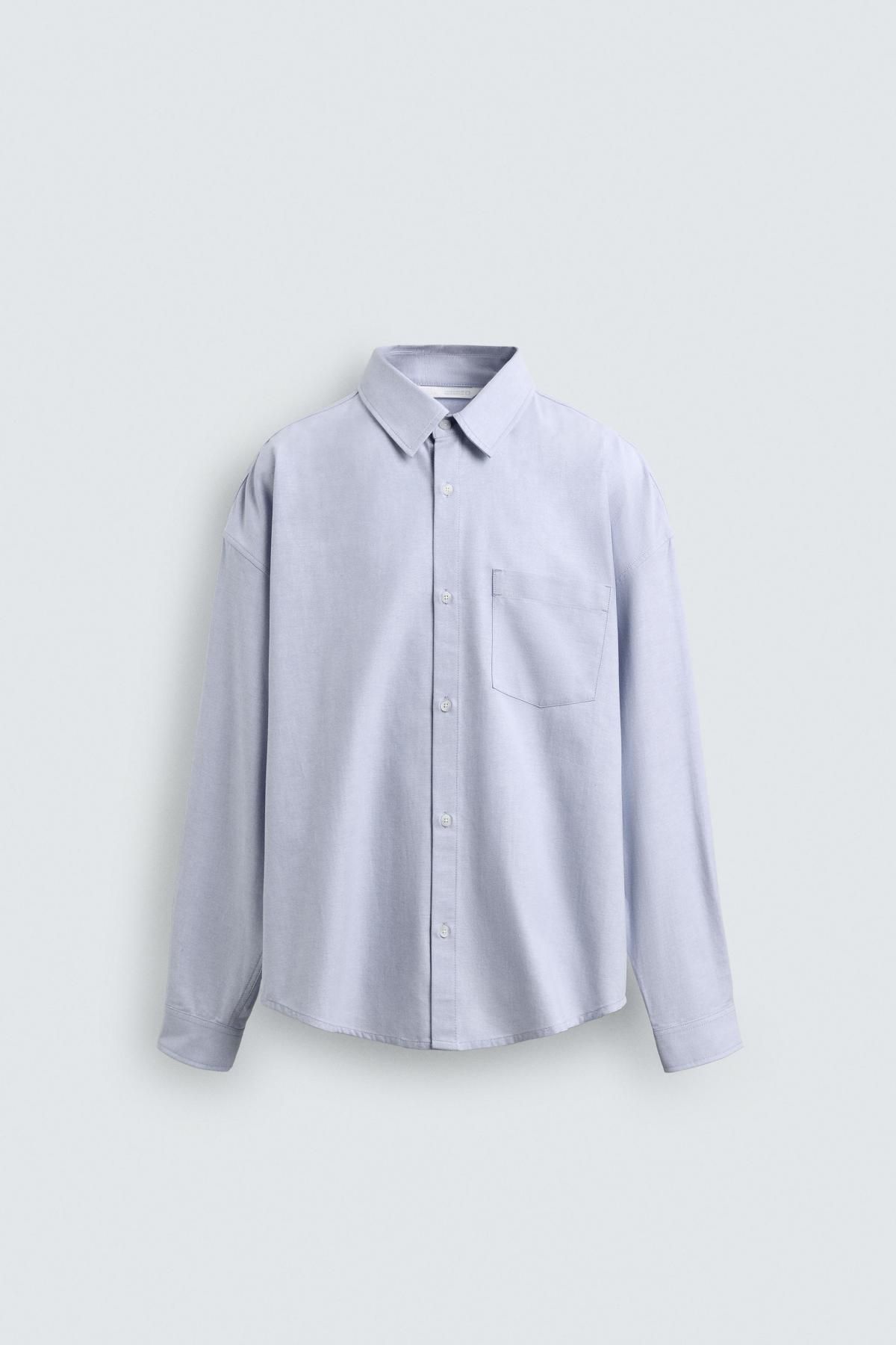 자라 오버사이즈 옥스포드 클래식 긴팔 셔츠 7446/311 LIGHT BLUE - 메인 이미지