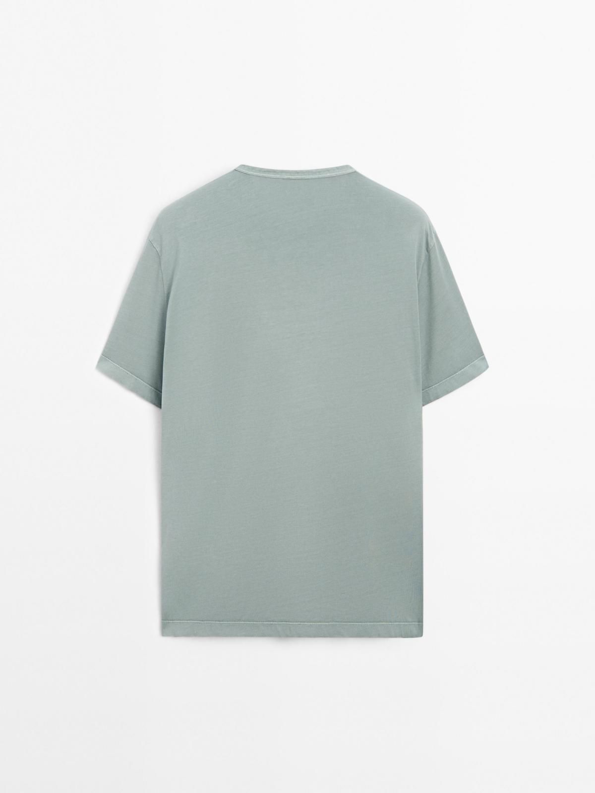 마시모두띠 빈티지워싱 라운드넥 반팔 티셔츠 0505/150 GREY BLUE - 상세 이미지 5