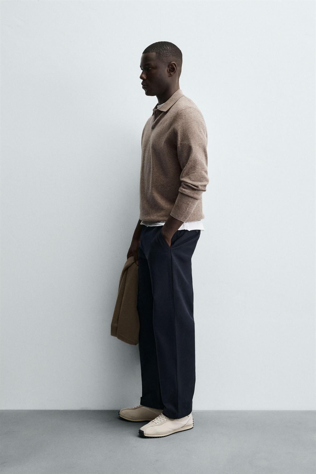 자라 테크니컬 코튼 트윌 스트레이트 팬츠 0706/487 NAVY BLUE - 상세 이미지 4