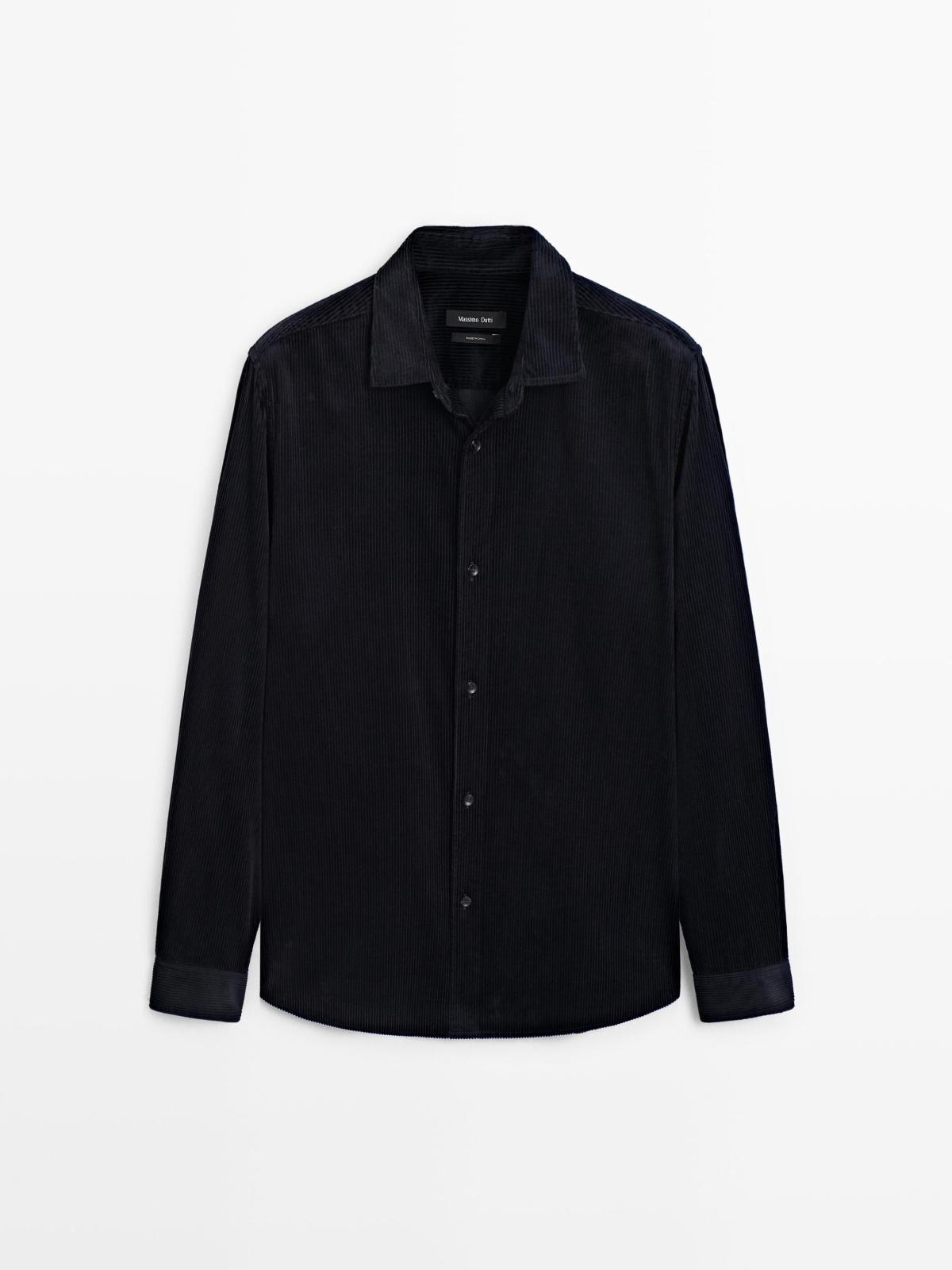 마시모두띠 코듀로이 레귤러핏 긴팔 오버셔츠 1765/262 NAVY BLUE - 상품 이미지