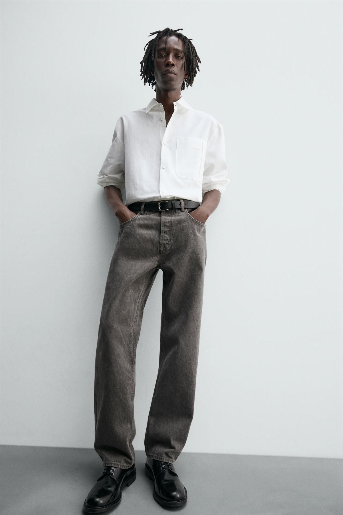 자라 워싱 테크니컬 스트레이트핏 데님 청바지 5575/332 BROWN - 상세 이미지 5