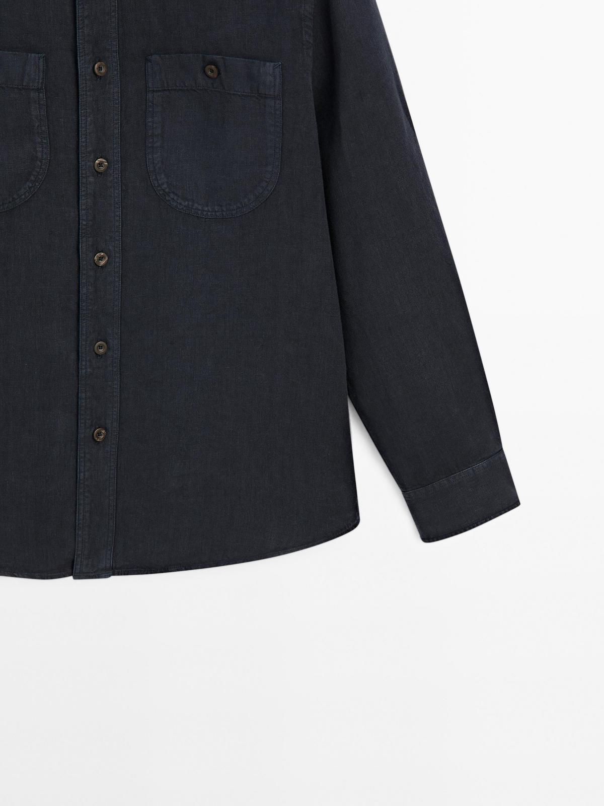 마시모두띠 리넨 릴랙스핏 오버셔츠 1743/285 NAVY BLUE - 상세 이미지 3