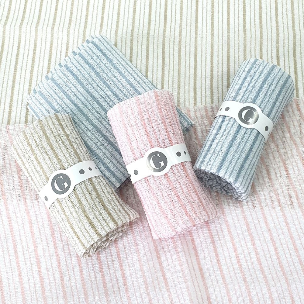 스트라이프 샤워타월 6p - 상품 이미지