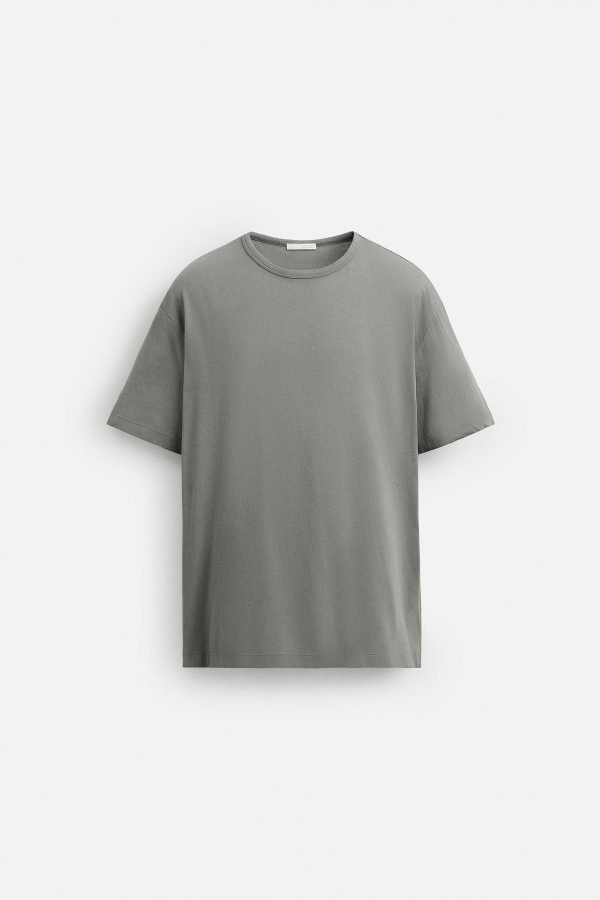 자라 라이트웨이트 미니멀 반팔 티셔츠 1887/330 GREY - 메인 이미지