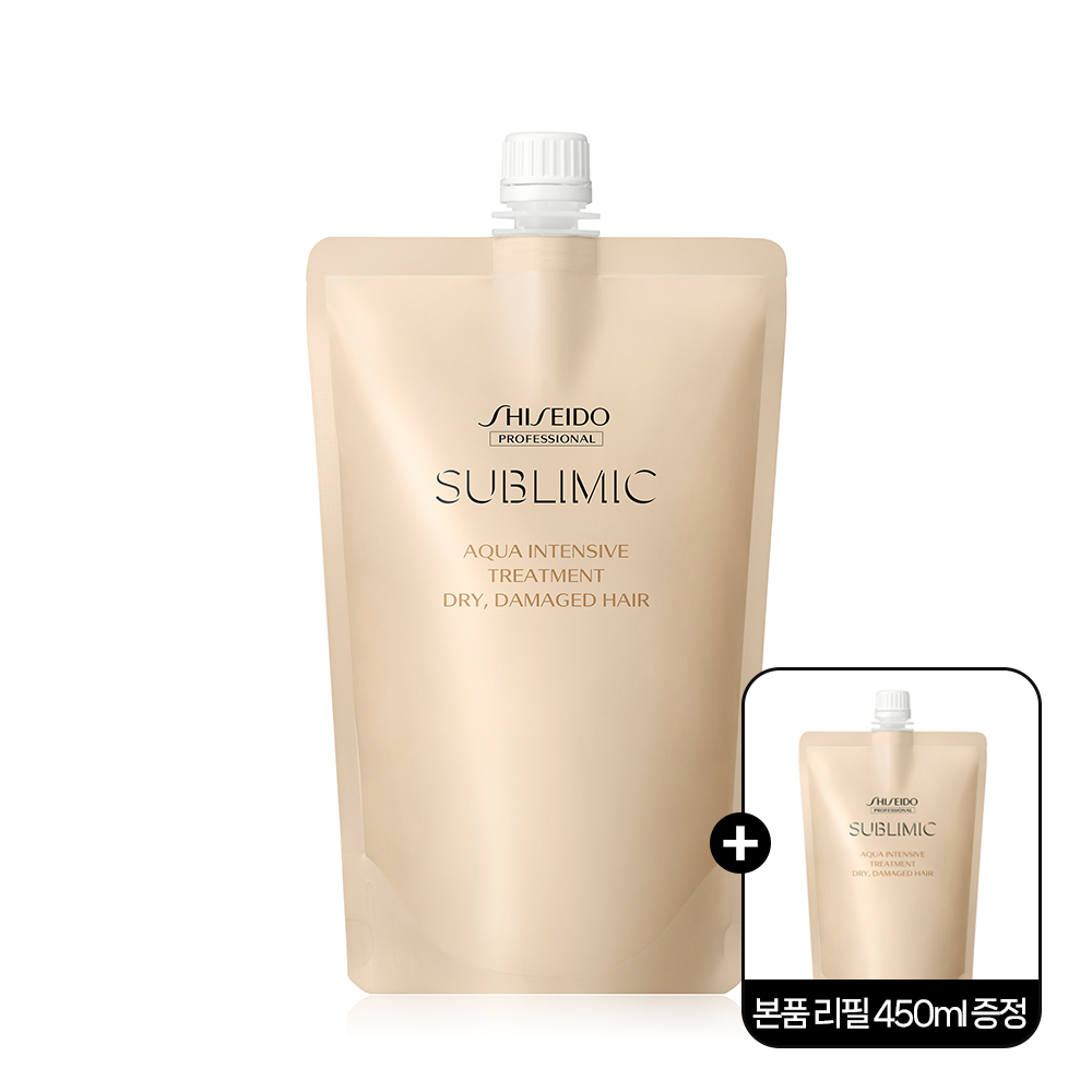 서브리믹 아쿠아 인텐시브 트리트먼트 (DRY/리필) 450g 건조하고 손상된 모발용+리필 450ml 증정 - 상품 이미지