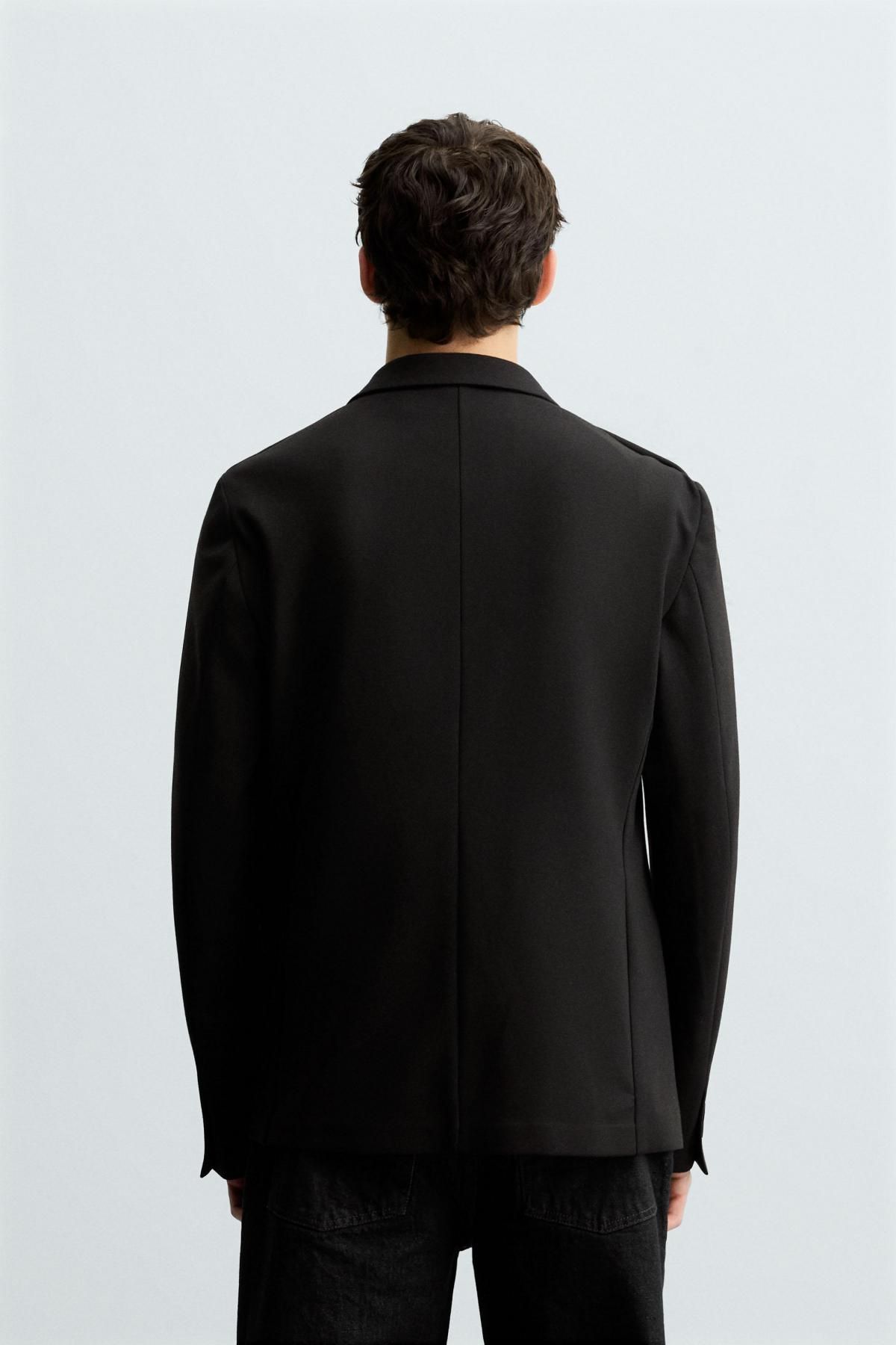 자라 컴포트 슬림핏 블랙 블레이저 0706/102 BLACK - 상세 이미지 4