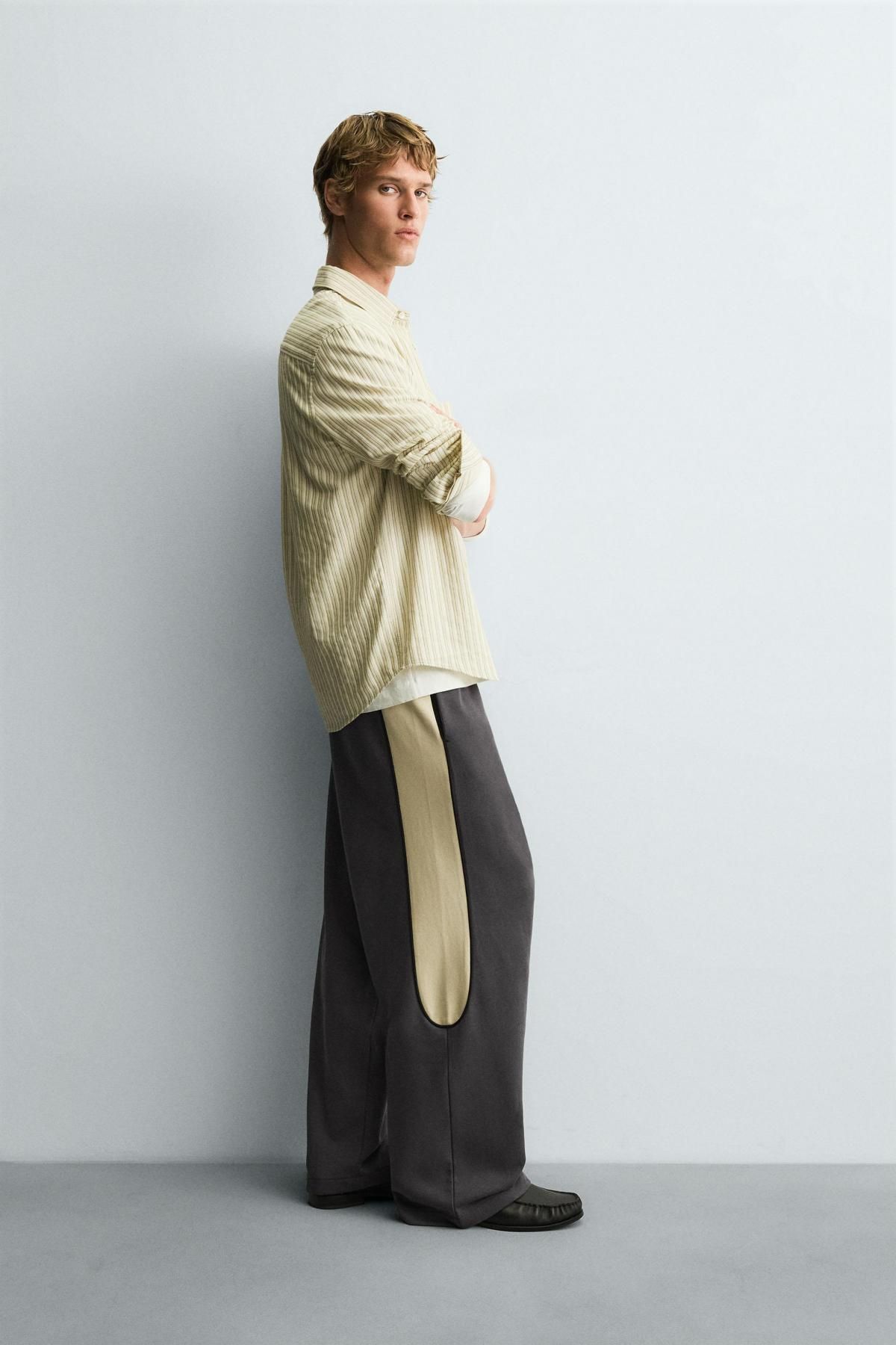 자라 테크니컬 배색 와이드 트레이닝 팬츠 0962/311 ANTHRACITE GREY - 상세 이미지 5