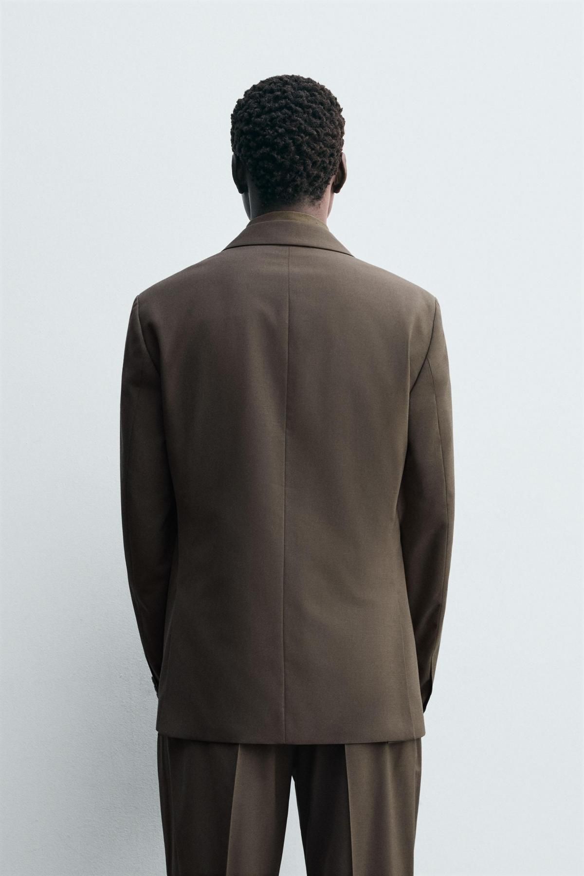 자라 클래식 더블브레스트 테일러드 블레이저 1564/360 TAUPE GREY - 상세 이미지 4