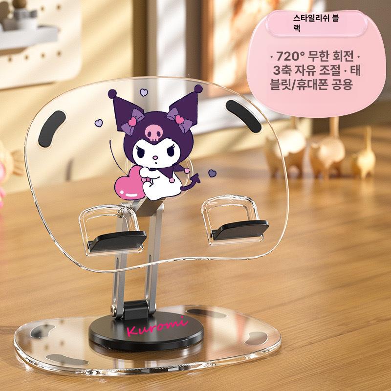 산리오 아크릴 휴대폰 스탠드 태블릿 거치대 키티 시나모롤 마이멜로디 쿠로미 포차코 폼폼푸린 - 상세 이미지 4