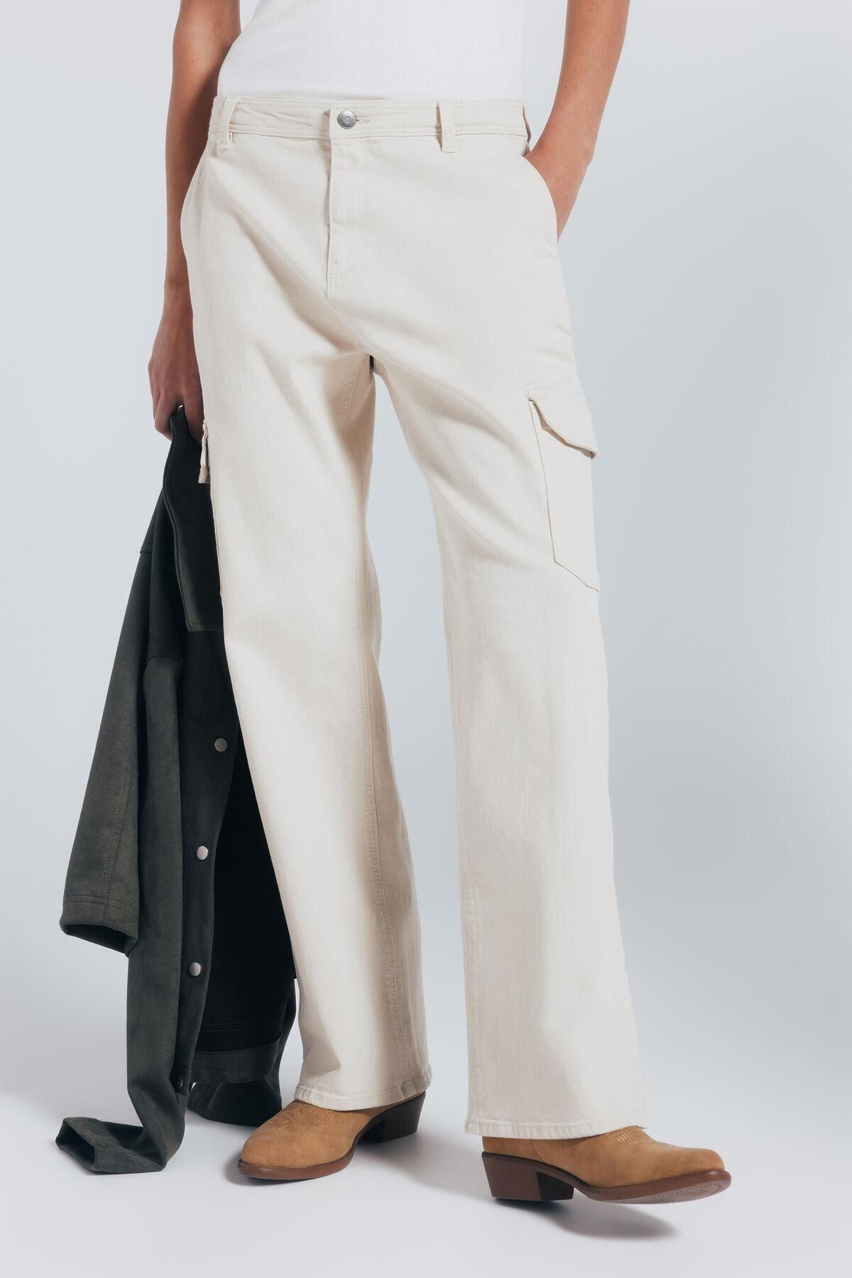 스프링필드 코튼 카고 스트레이트핏 팬츠 6832081 NUDE - 상품 이미지