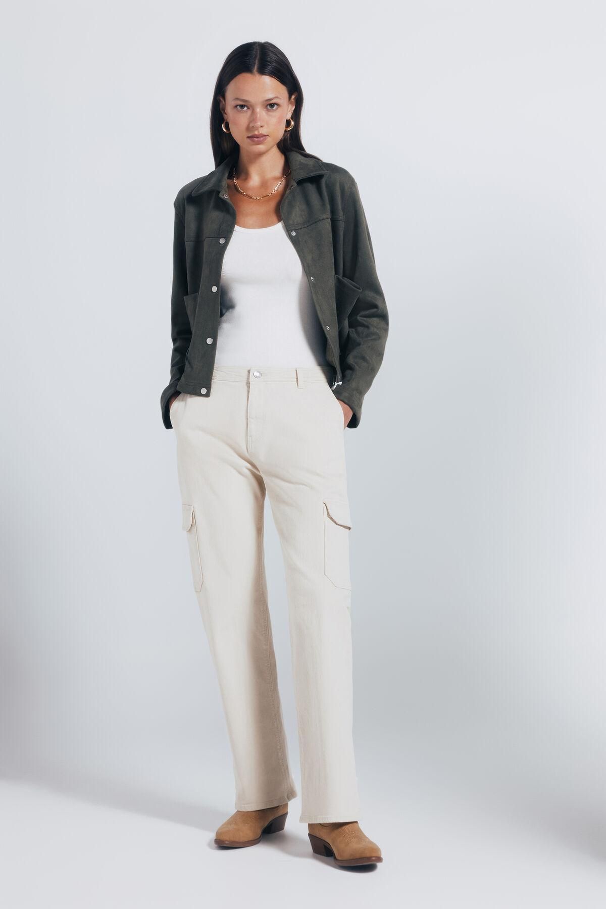 스프링필드 코튼 카고 스트레이트핏 팬츠 6832081 NUDE - 상세 이미지 2