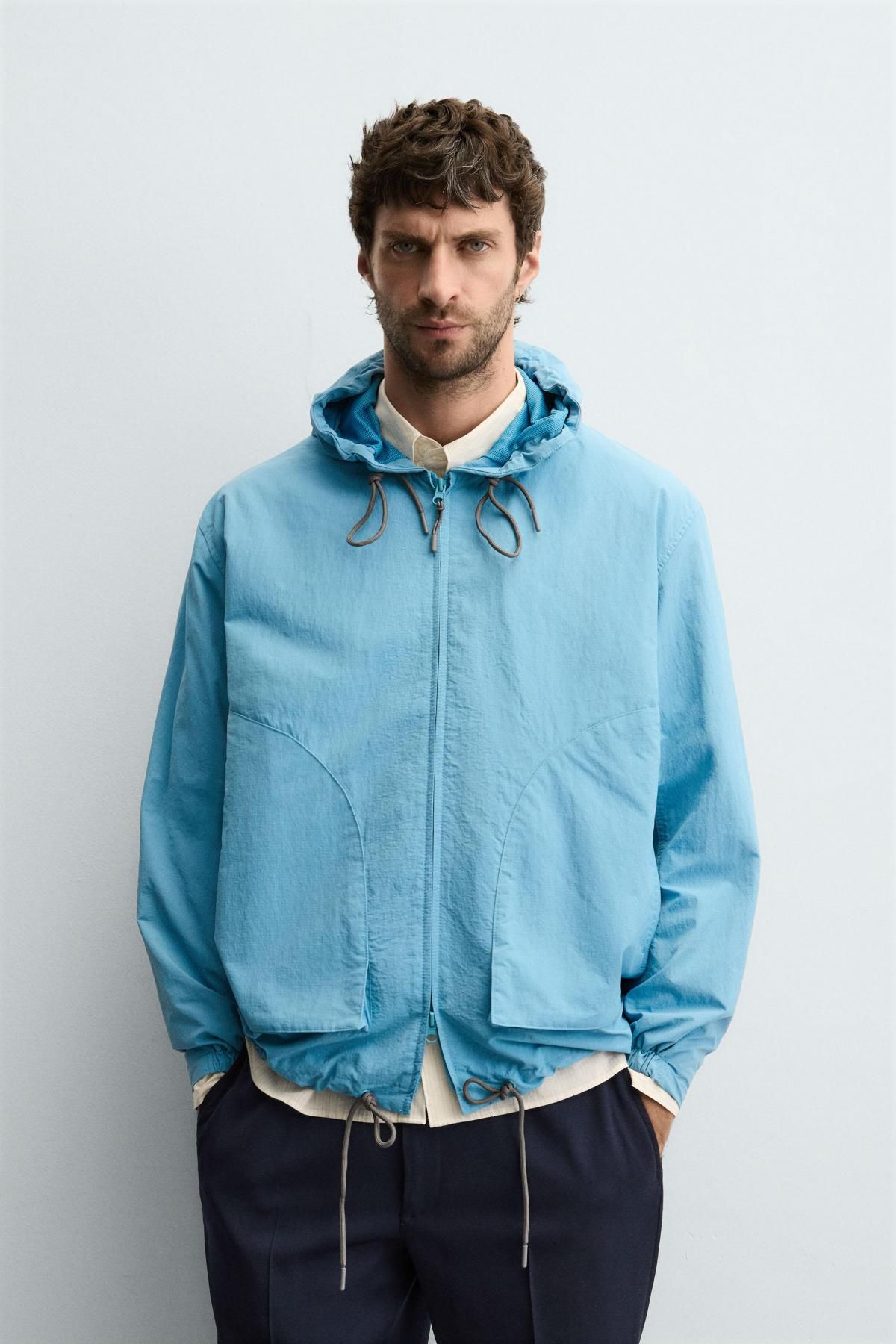 자라 테크니컬 라이트웨이트 후드 집업 재킷 3286/205 LIGHT BLUE - 상세 이미지 3