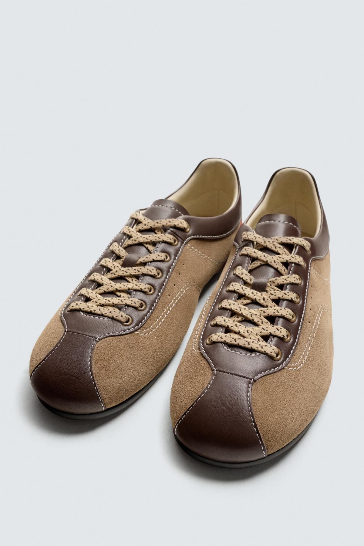 자라 스플릿 스웨이드 레더 스니커즈 X 해리 램버트 디즈니 2271/620 SAND BROWN - 상세 이미지 5