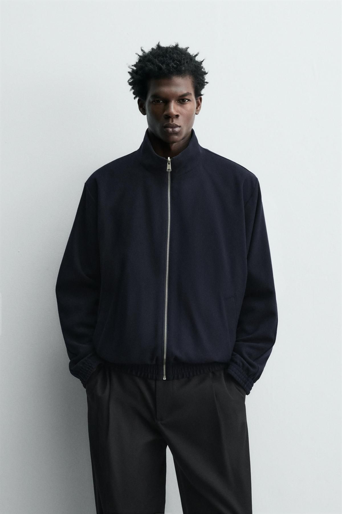 자라 리버서블 울 캐시미어 봄버 재킷 8491/226 DARK NAVY - 상세 이미지 3