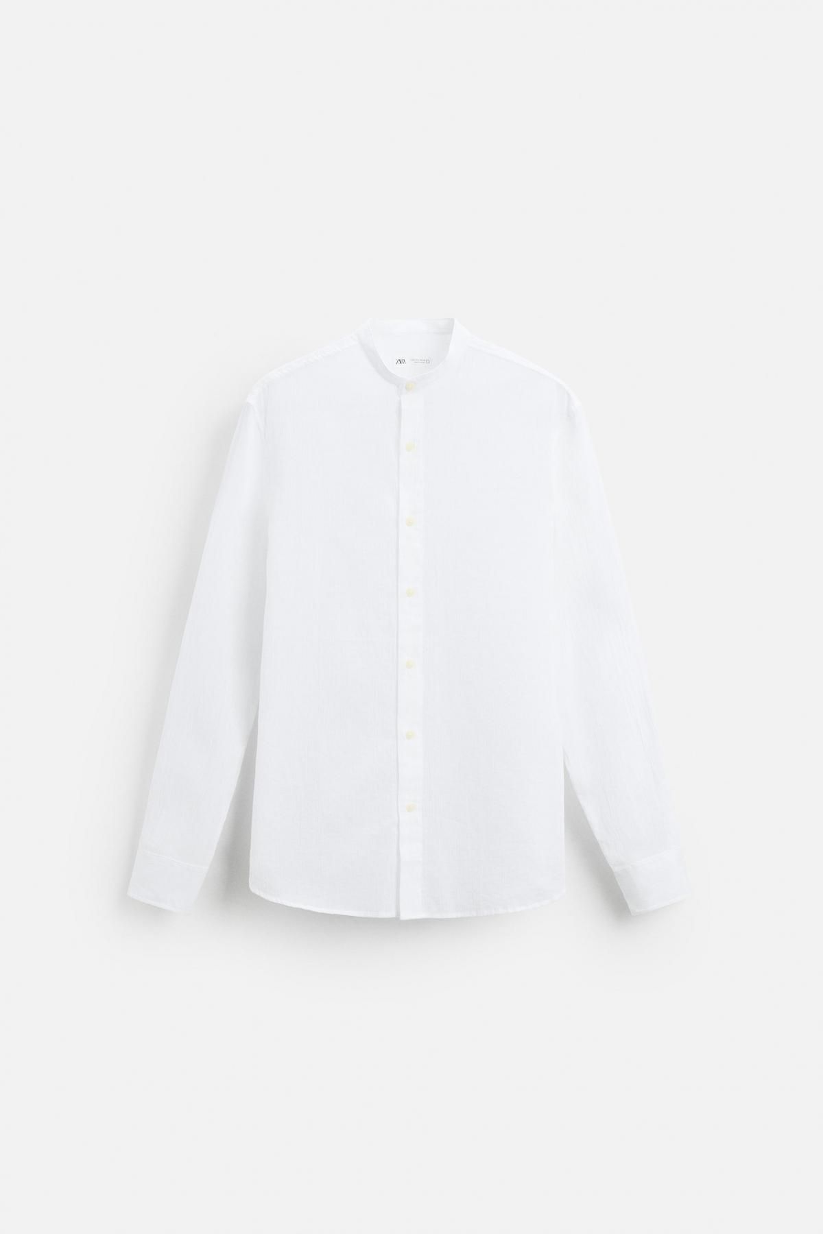 자라 링클 효과 긴팔 셔츠 6103/400 WHITE - 메인 이미지