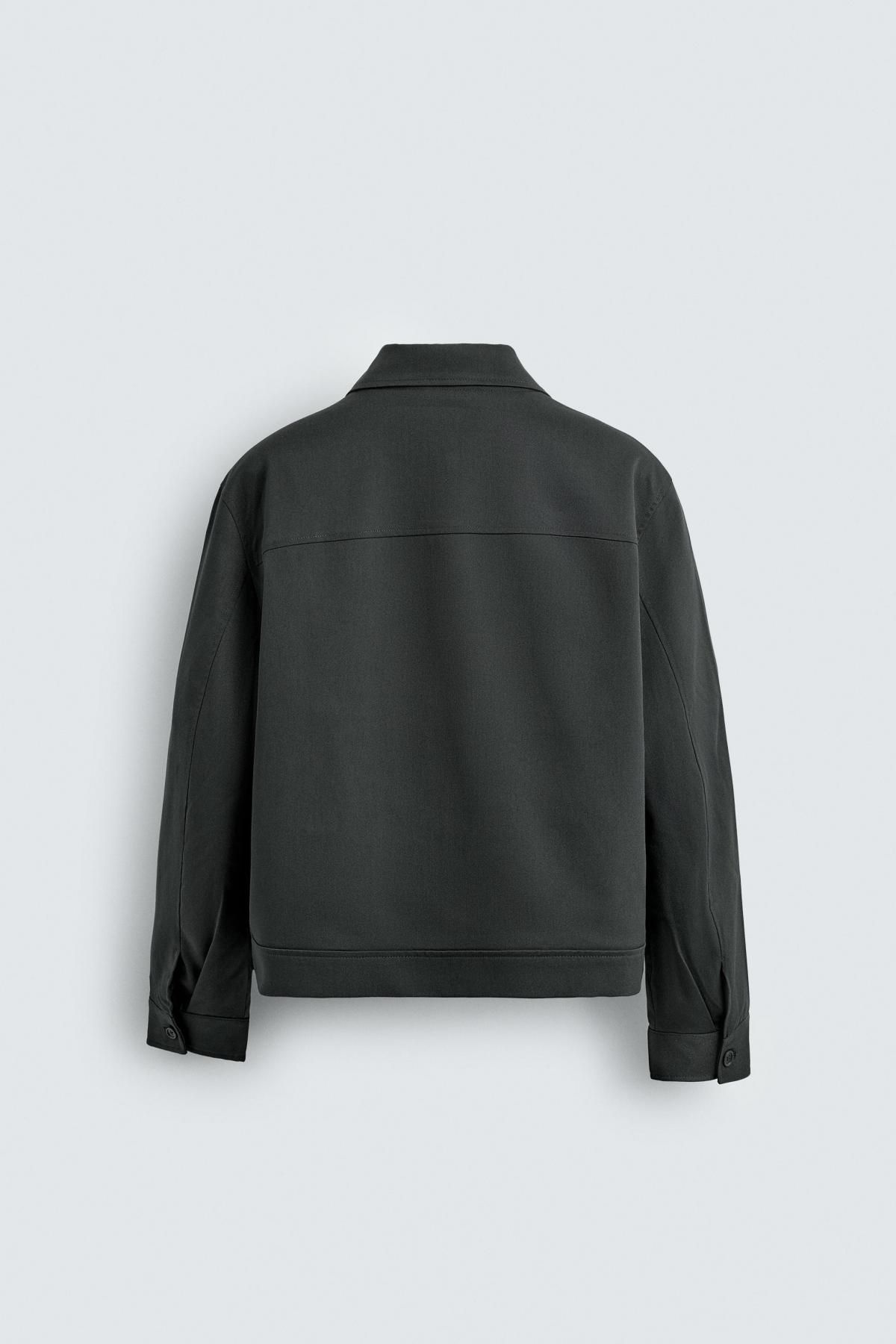 자라 미니멀 테크니컬 오버핏 오버셔츠 1437/444 DARK KHAKI 이미지 8