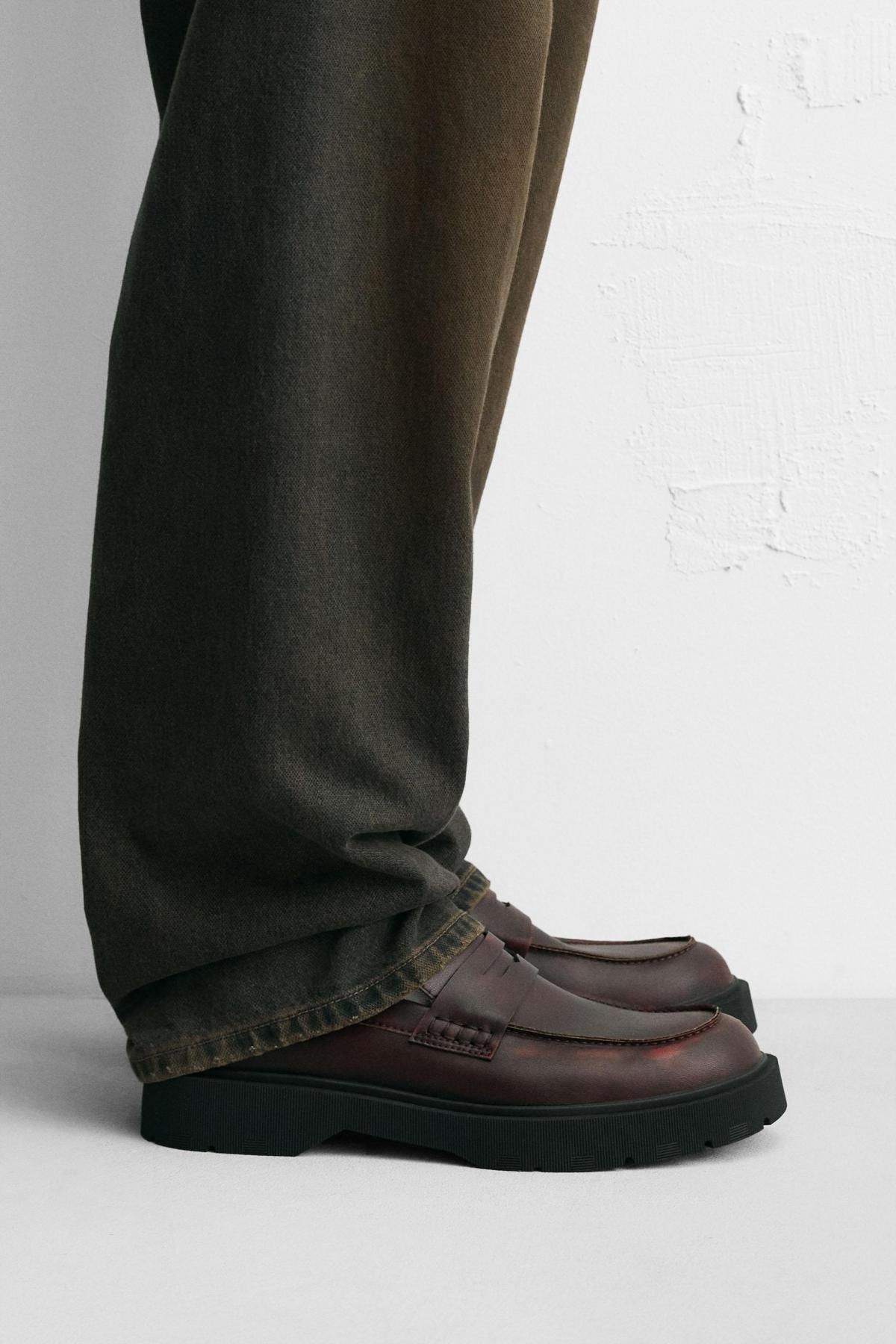자라 청키 클래식 페니 로퍼 2625/620 BURGUNDY RED - 상세 이미지 2