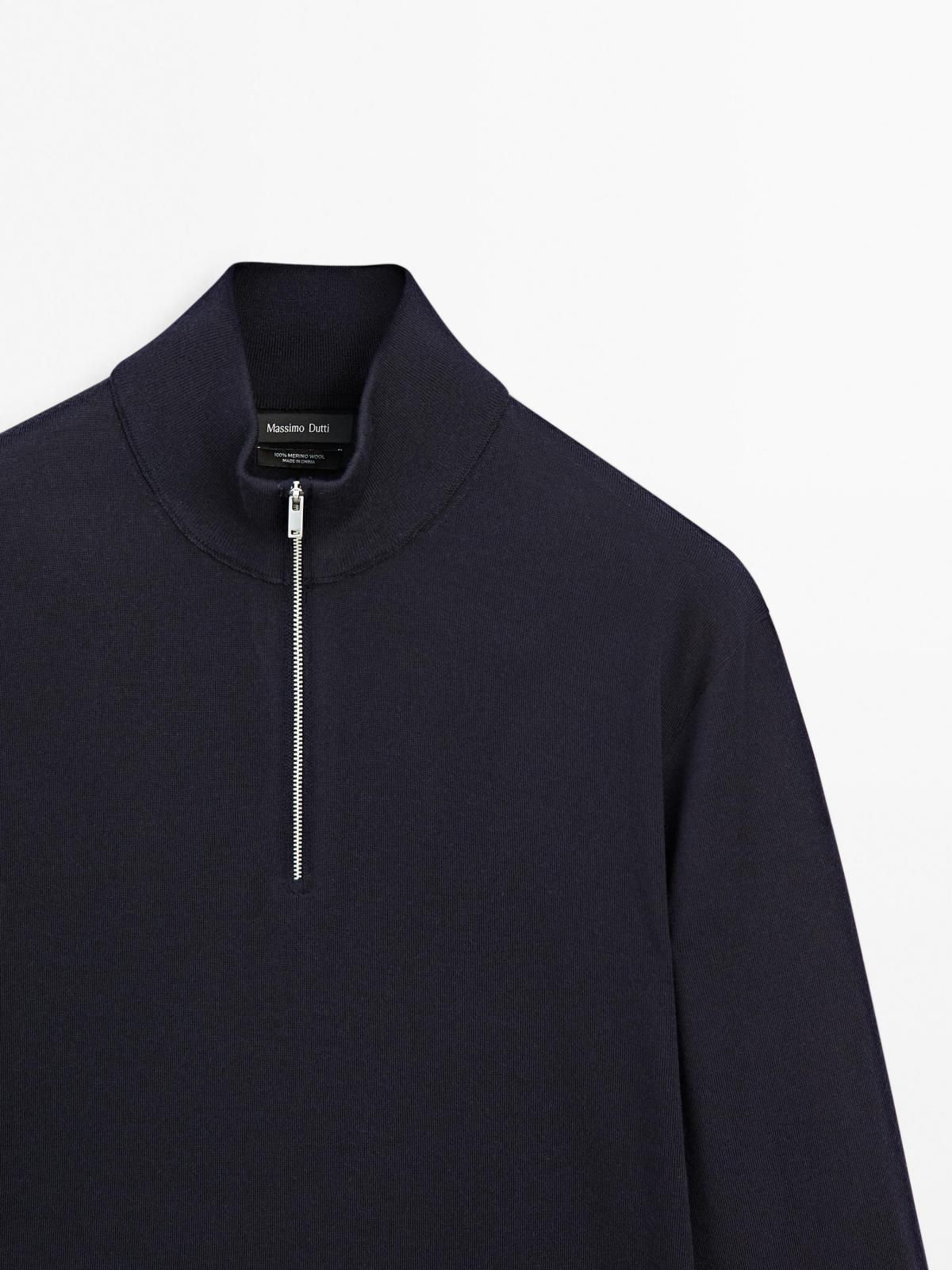 마시모두띠 프리미엄 메리노울 하프집업 니트 스웨터 0934/210 NAVY BLUE 이미지 6