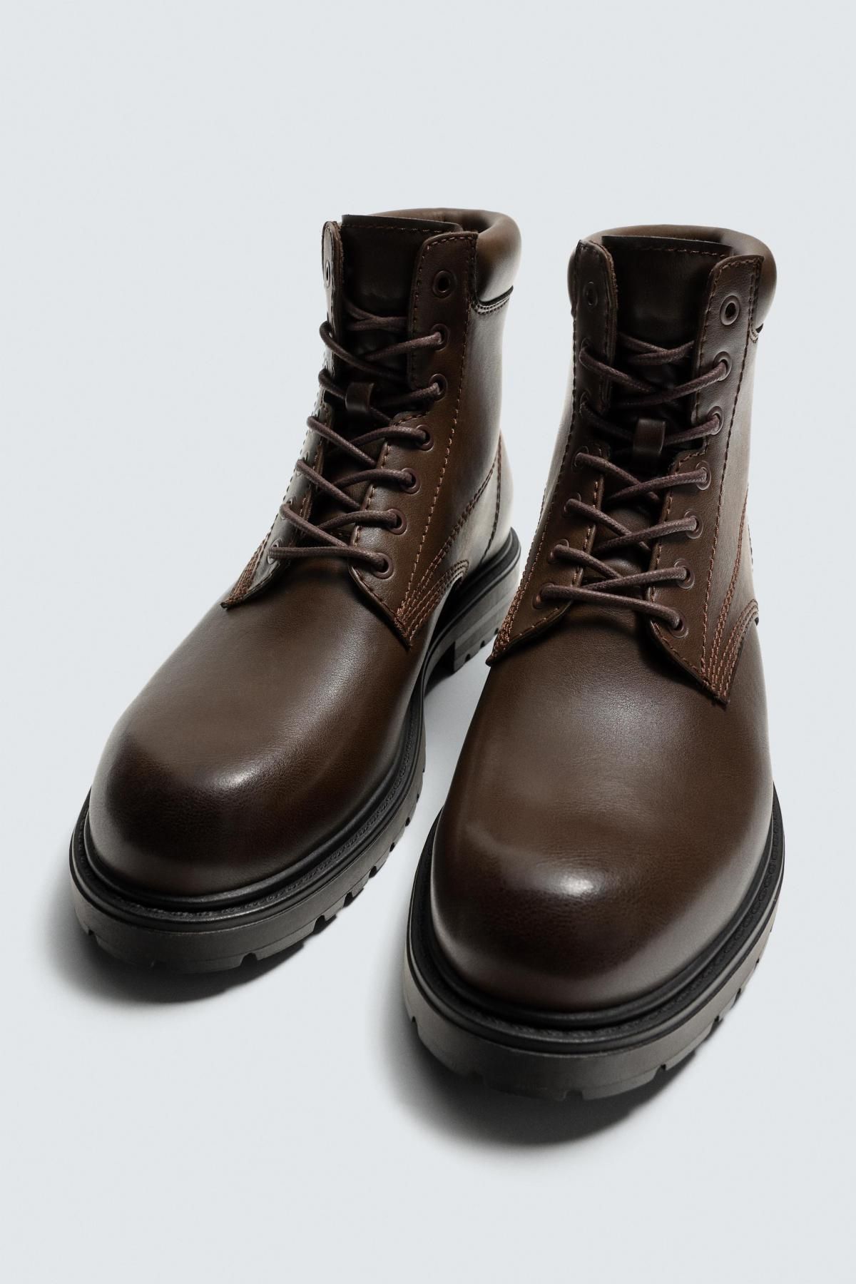 자라 청키솔 레이스업 더비 부츠 브라운 2042/620 BROWN - 상세 이미지 5