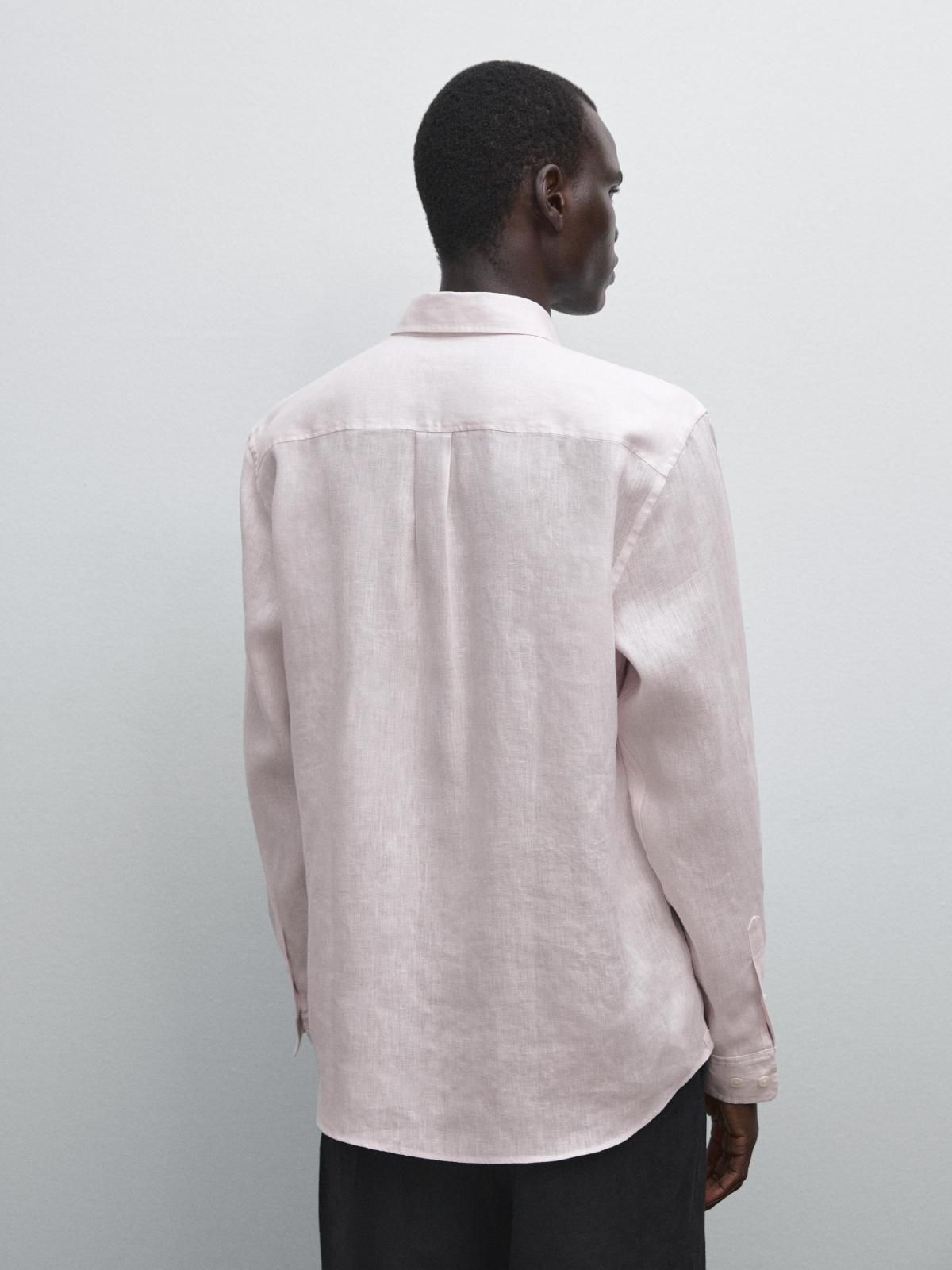 마시모두띠 리넨 클래식 레귤러핏 긴팔 셔츠 1717/267 PALE PINK - 상세 이미지 3