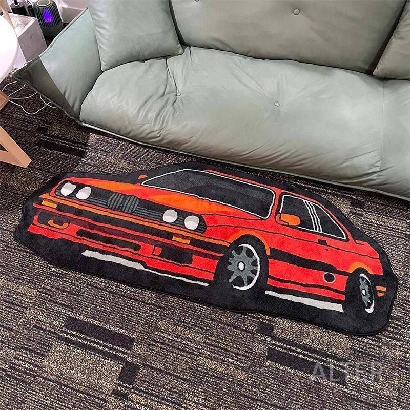 자동차모양 러그 카펫 E28 카페트 스포츠 자동차 흡수성 바닥 레이싱 거실 M5 목욕 BMW M5 레드 60x150cm - 상품 이미지