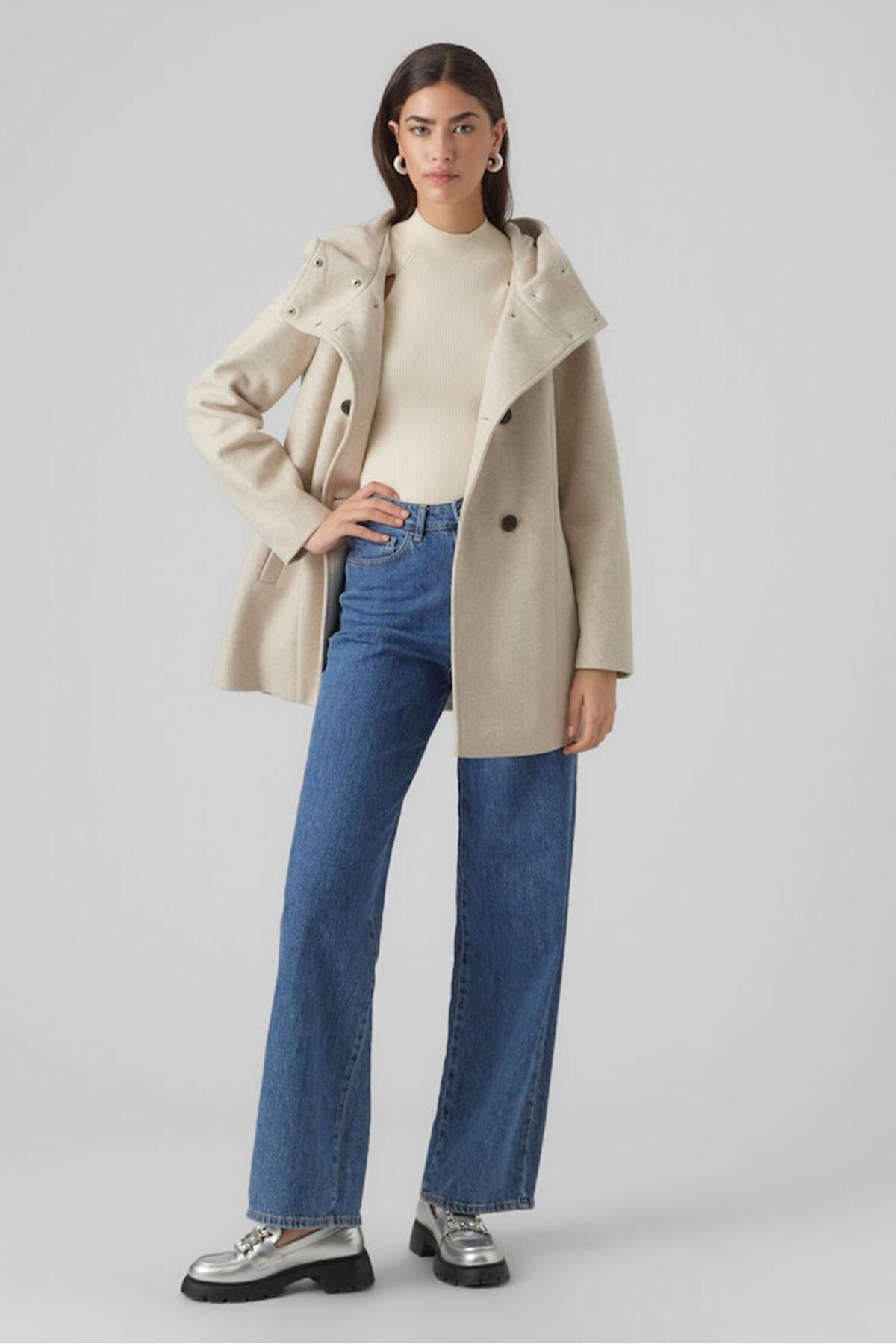 베로모다 트렌디 더블버튼 후드 울 코트 7930098 BEIGE - 상세 이미지 2