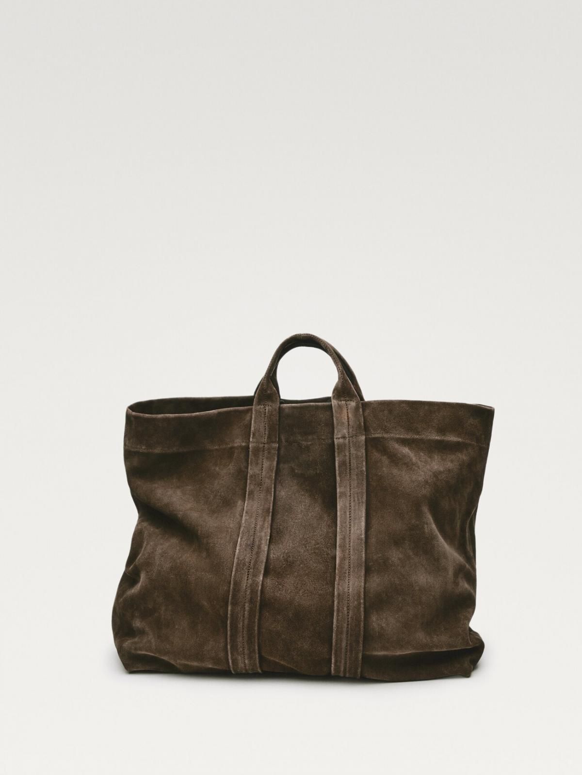 마시모두띠 프리미엄 스웨이드 레더 토트백 SPLIT SUEDE LEATHER SHOPPER BAG 2352/315 KHAKI - 상세 이미지 5