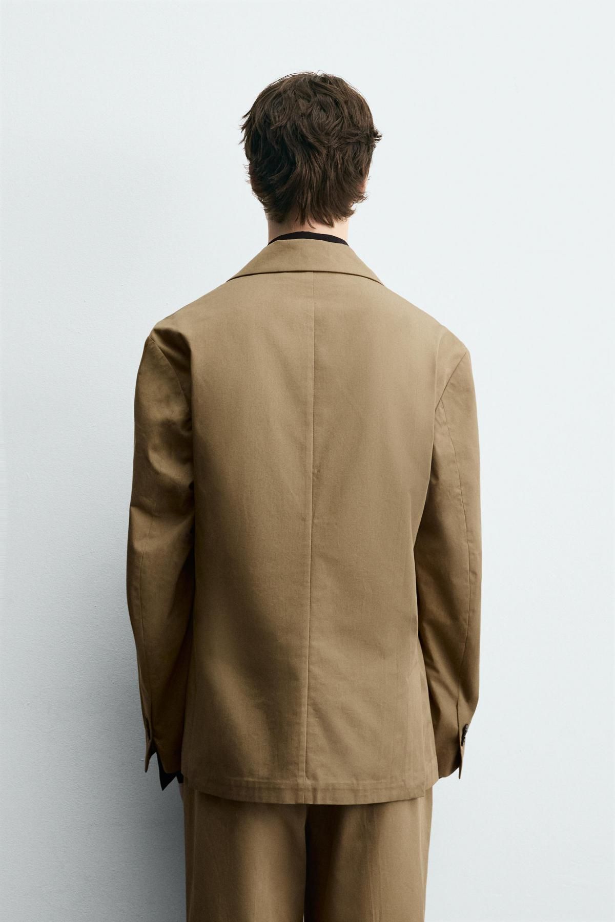 자라 라이트 브라운 더블 브레스트 블레이저 6392/700 CAMEL - 상세 이미지 4