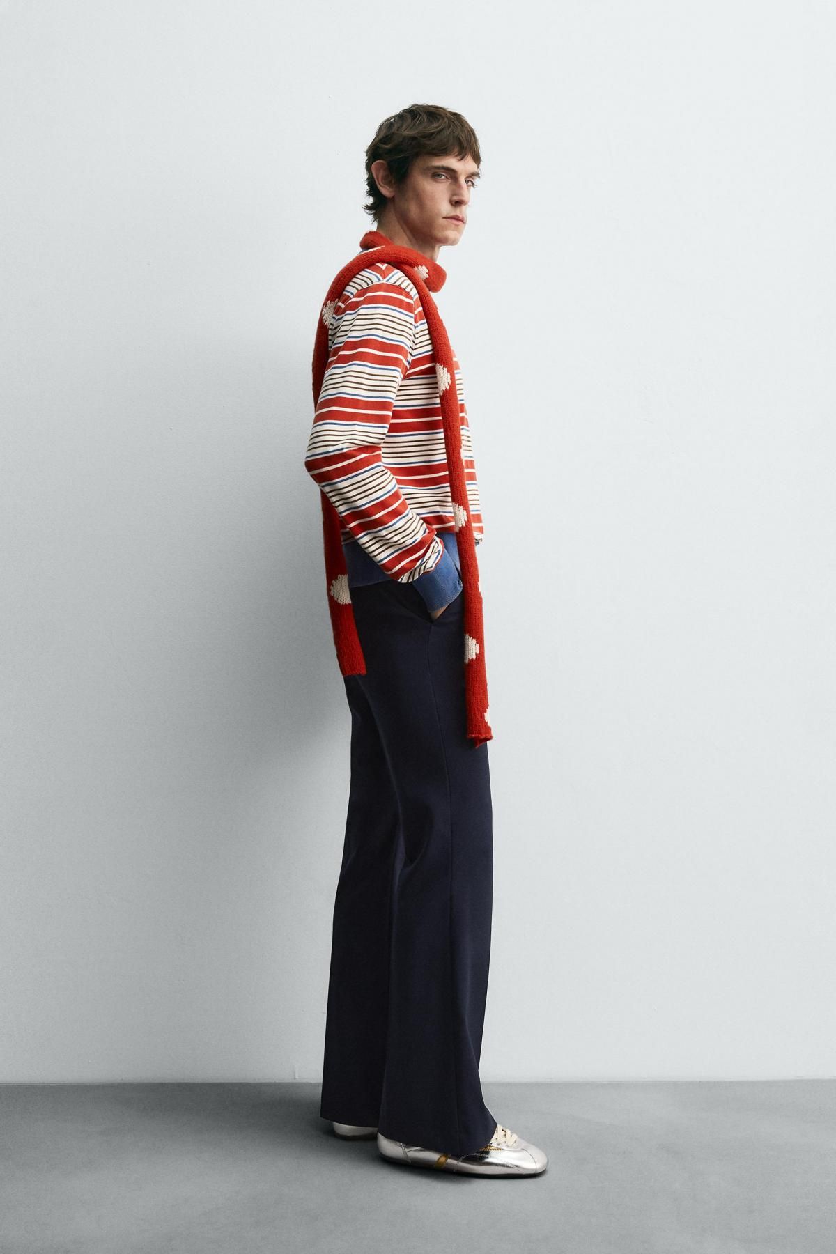 자라 스트라이프 긴팔 티셔츠 X 해리 램버트 디즈니 1887/302 RED/NAVY - 상세 이미지 5