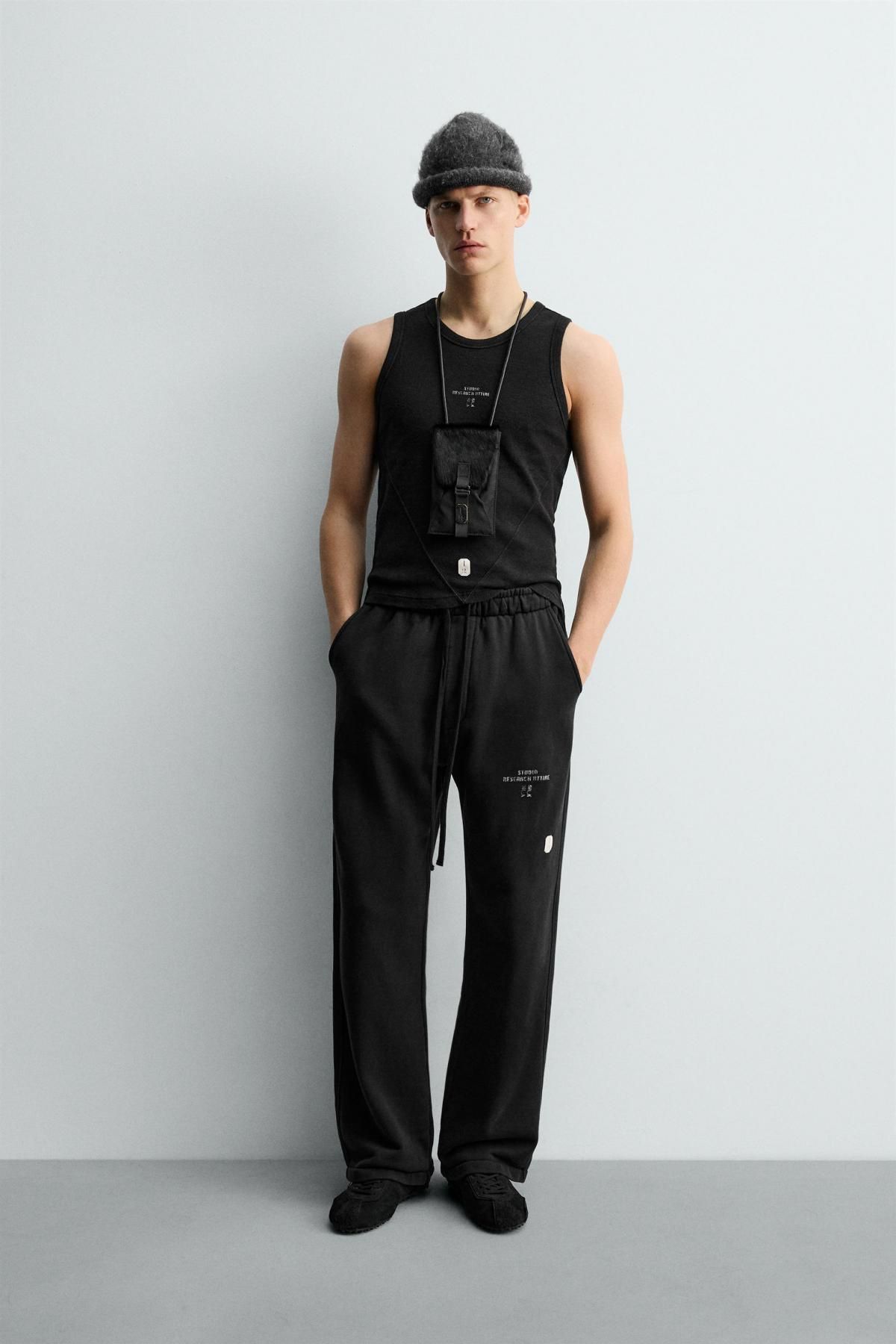 자라 슬림핏 블랙 탱크 티셔츠 X SRA 0722/343 BLACK - 상세 이미지 2