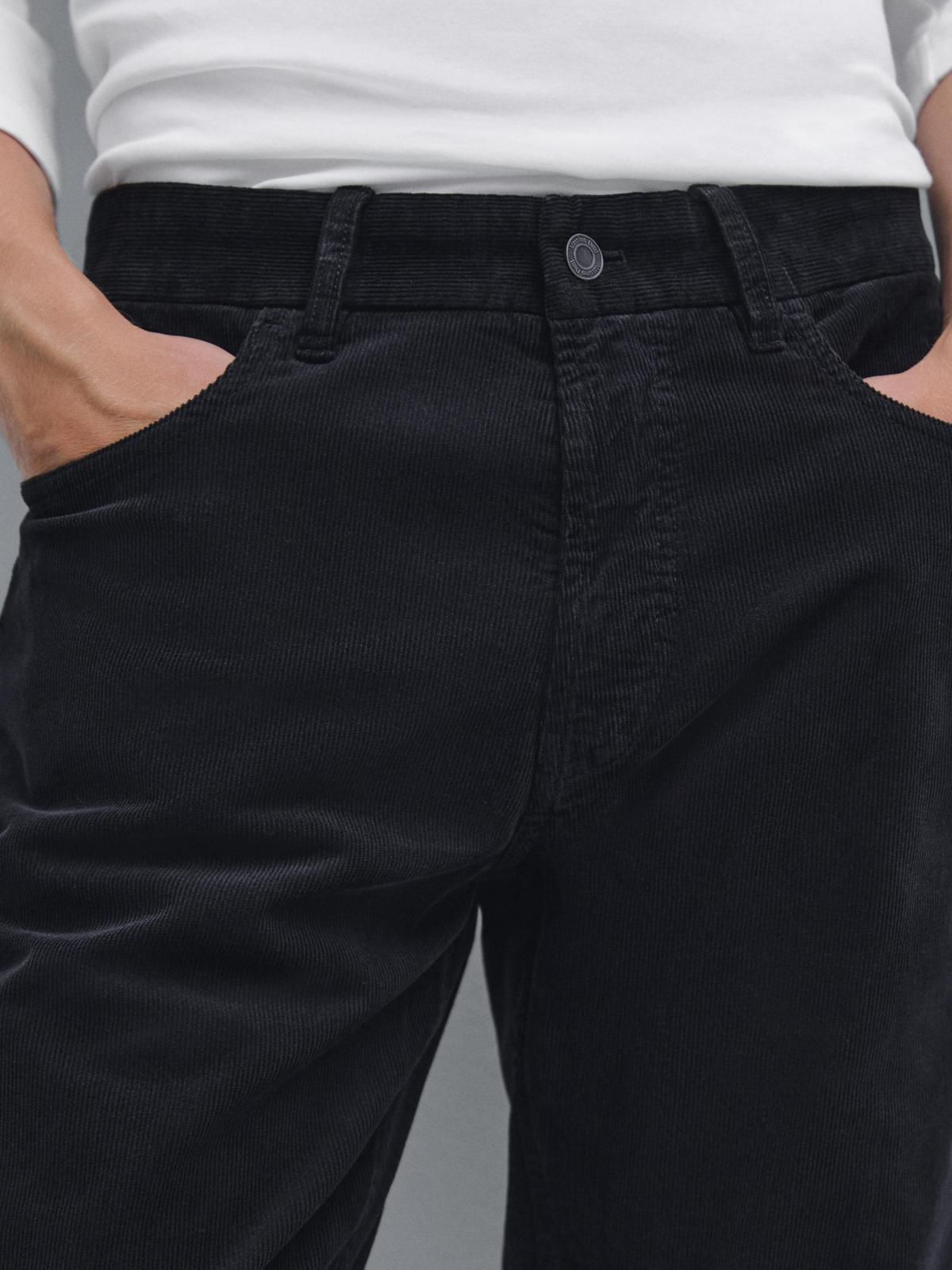 마시모두띠 슬림핏 코듀로이 데님 슬랙스 팬츠 0350/102 NAVY BLUE - 상세 이미지 4