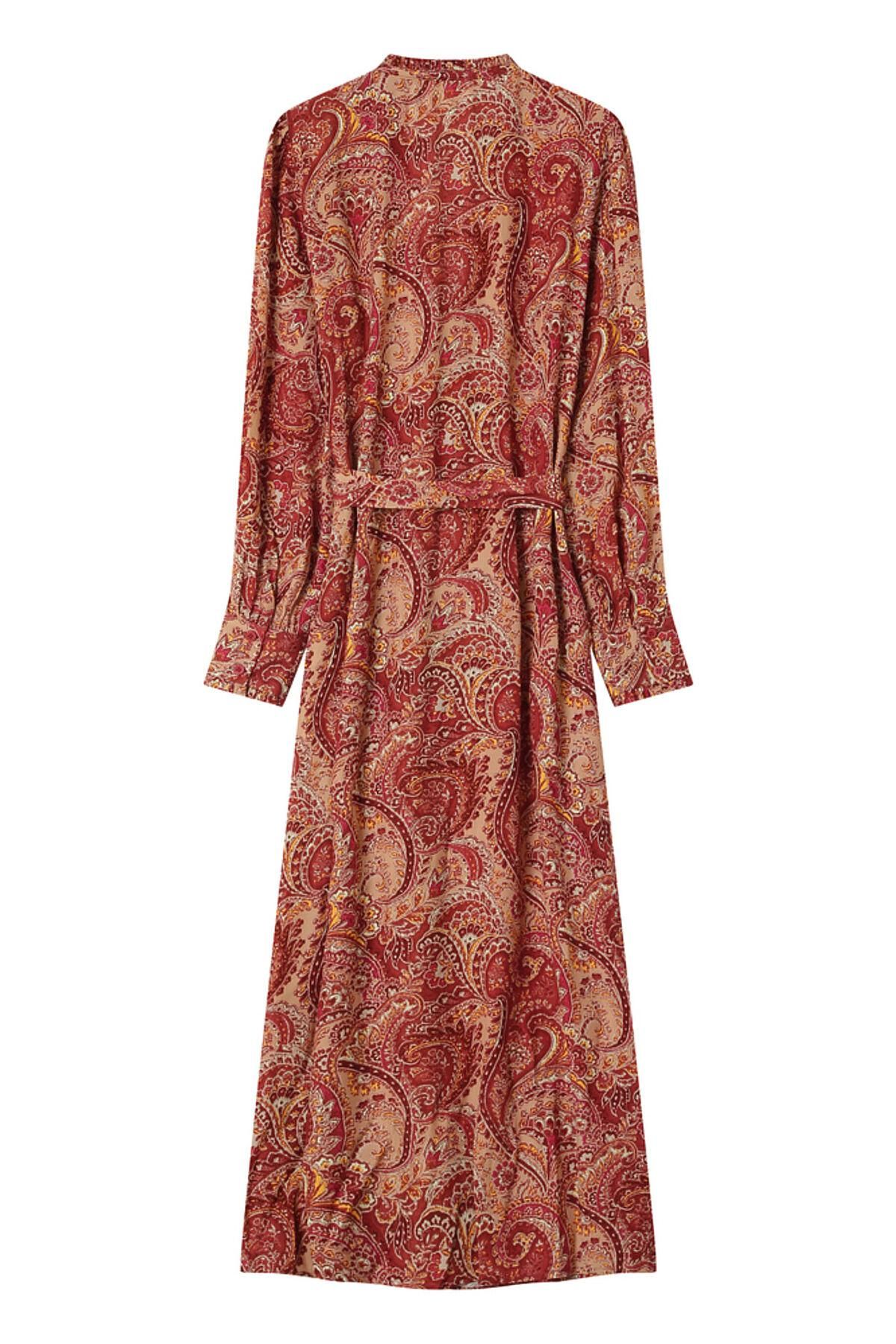 그레이스앤밀라 보헤미안 페이즐리 패턴 롱 원피스 6442268 CORAL - 상세 이미지 4