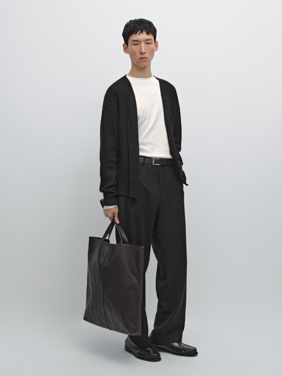 마시모두띠 미니멀 울블렌드 브이넥 니트 가디건 0971/700 BLACK - 상세 이미지 2