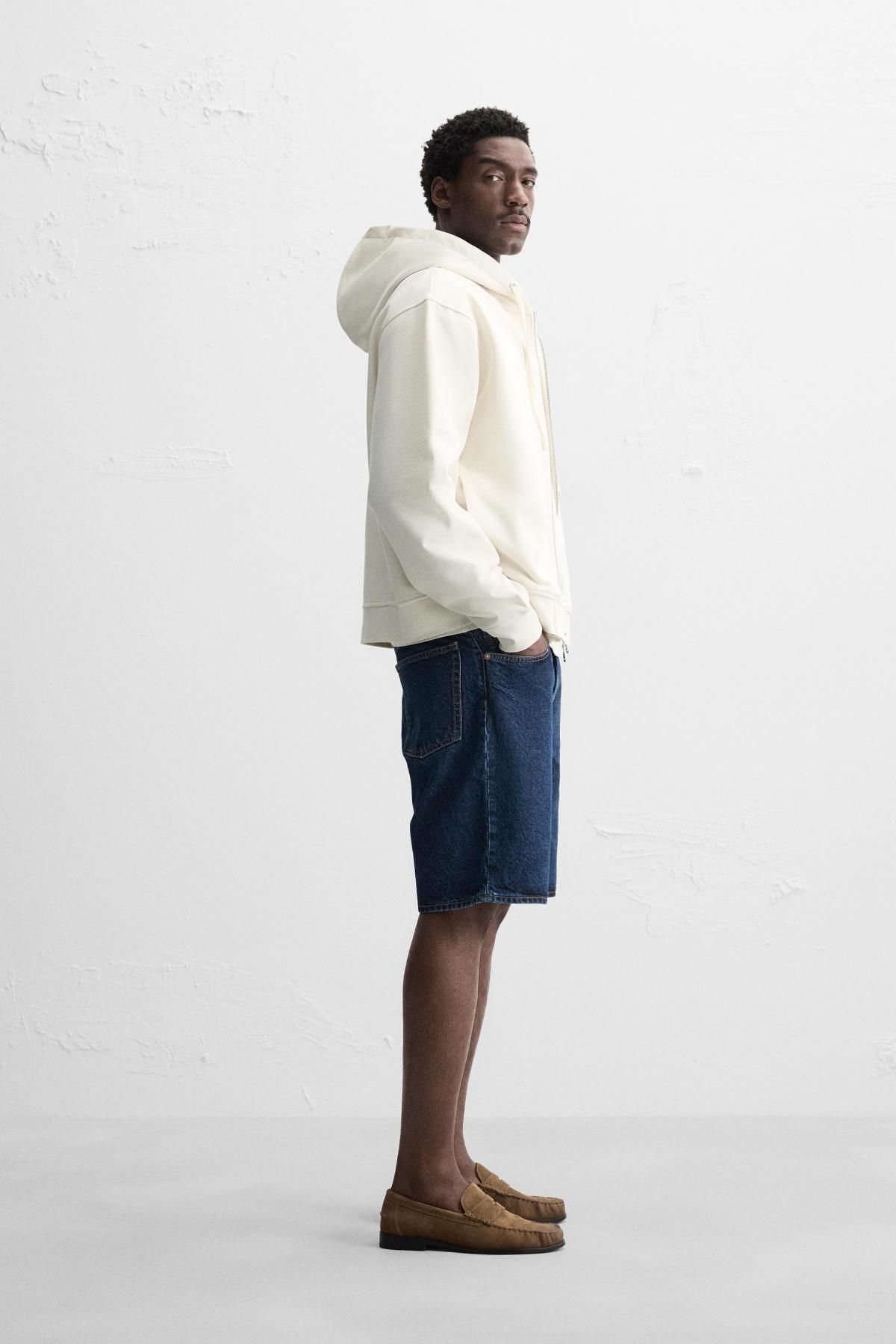 자라 베이직 집업 후디 0761/428 OYSTER-WHITE - 상세 이미지 5