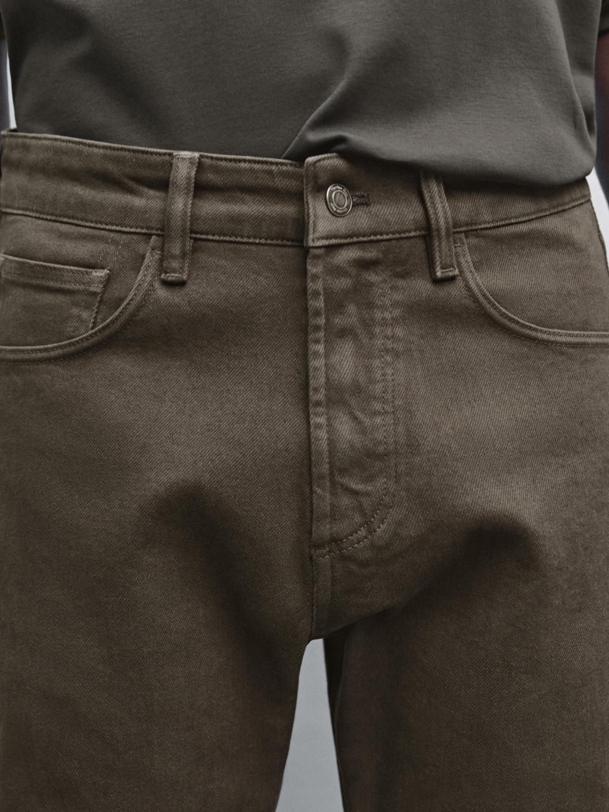 마시모두띠 슬림핏 테일러드 데님 청바지 0350/100 GREYISH GREEN - 상세 이미지 4