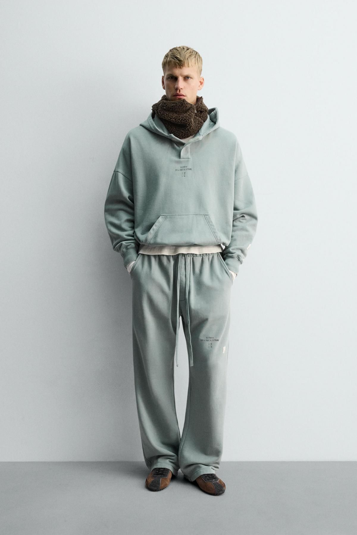 자라 테크니컬 와이드핏 조거 팬츠 0722/329 TURQUOISE - 상세 이미지 2