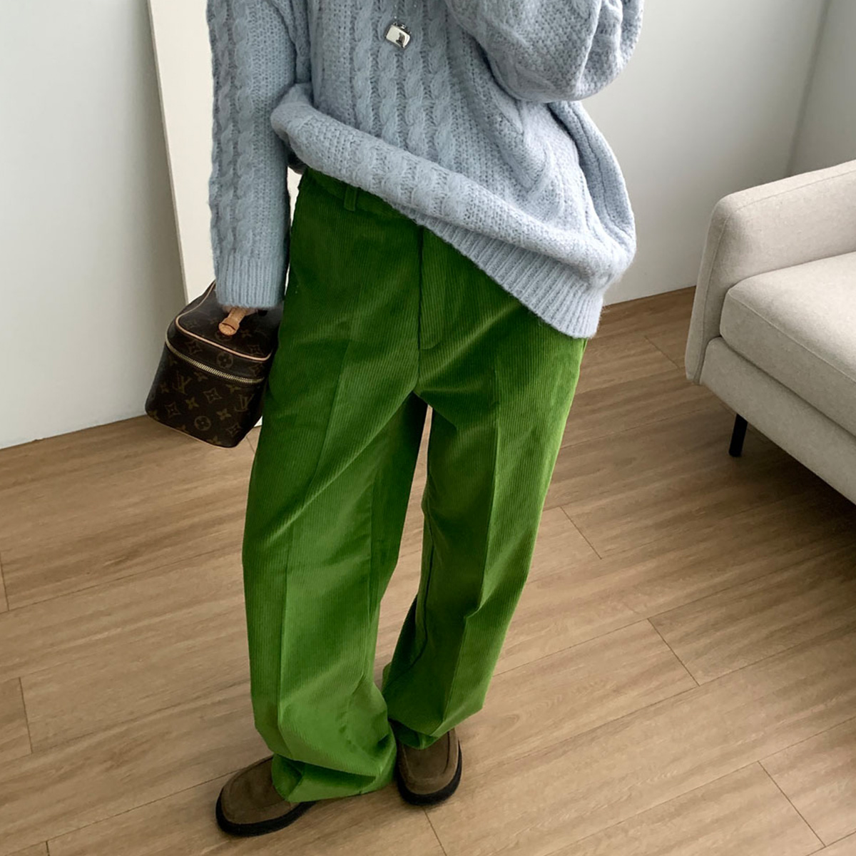 바스켓 피버 골덴 팬츠 일자핏 코듀로이 슬랙스 바지 (3c) - 상품 이미지