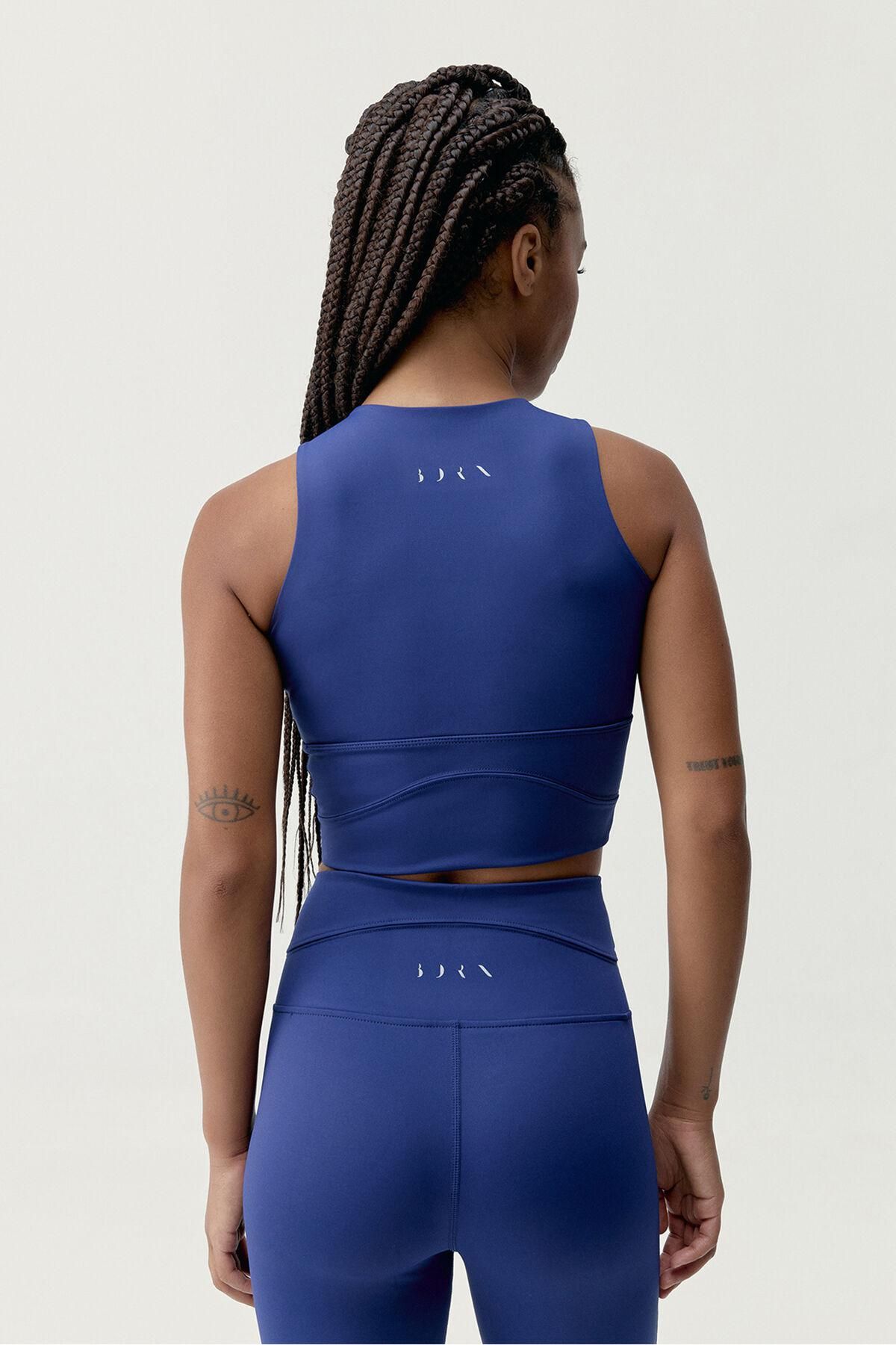 본리빙요가 테크니컬 미디엄서포트 크롭 탑 8182771 AZUL - 상세 이미지 2