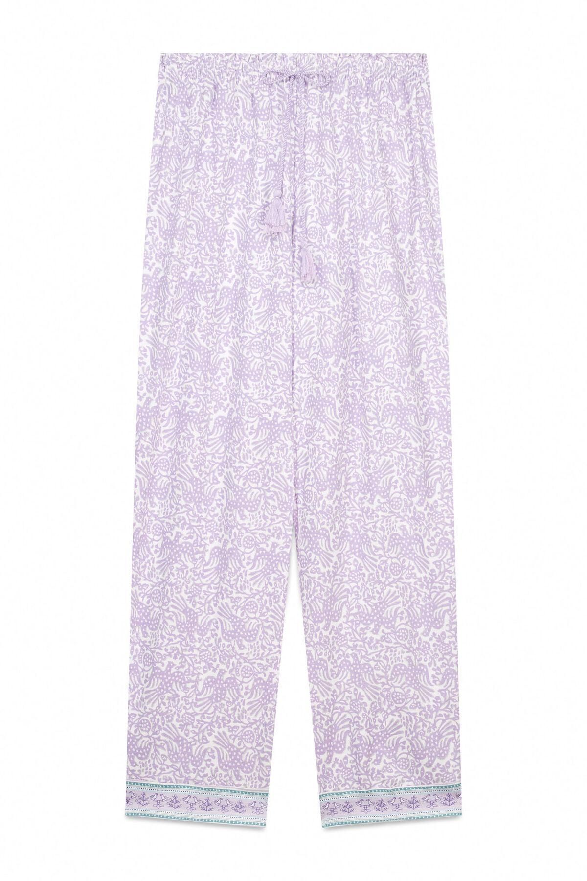 우먼시크릿 라벤더 패턴 캐롯핏 코튼 팬츠 3702246 MORADO/LILA - 상세 이미지 5