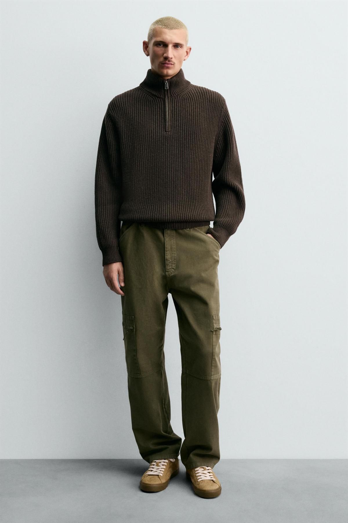 자라 스플릿 스웨이드 가죽 스니커즈 2295/620 CAMEL BROWN - 상세 이미지 3