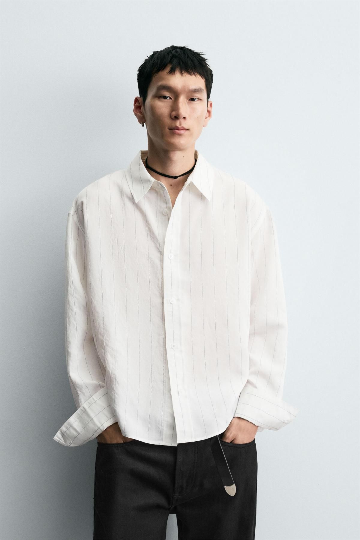 자라 스트라이프 플루이드 테크니컬 긴팔 셔츠 2688/114 STRIPED - 상세 이미지 3