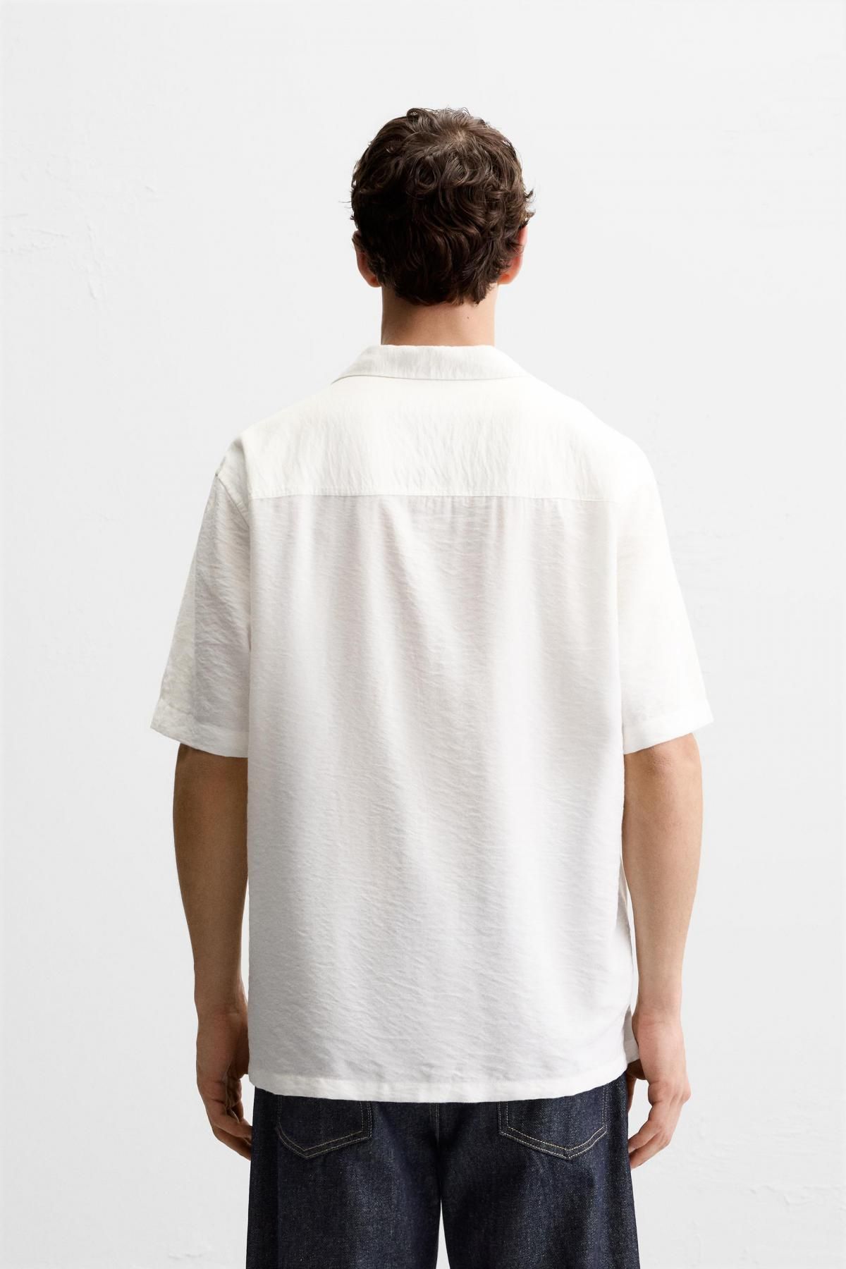 자라 릴렉스핏 플루이드 셔츠 7545/400 WHITE - 상세 이미지 4