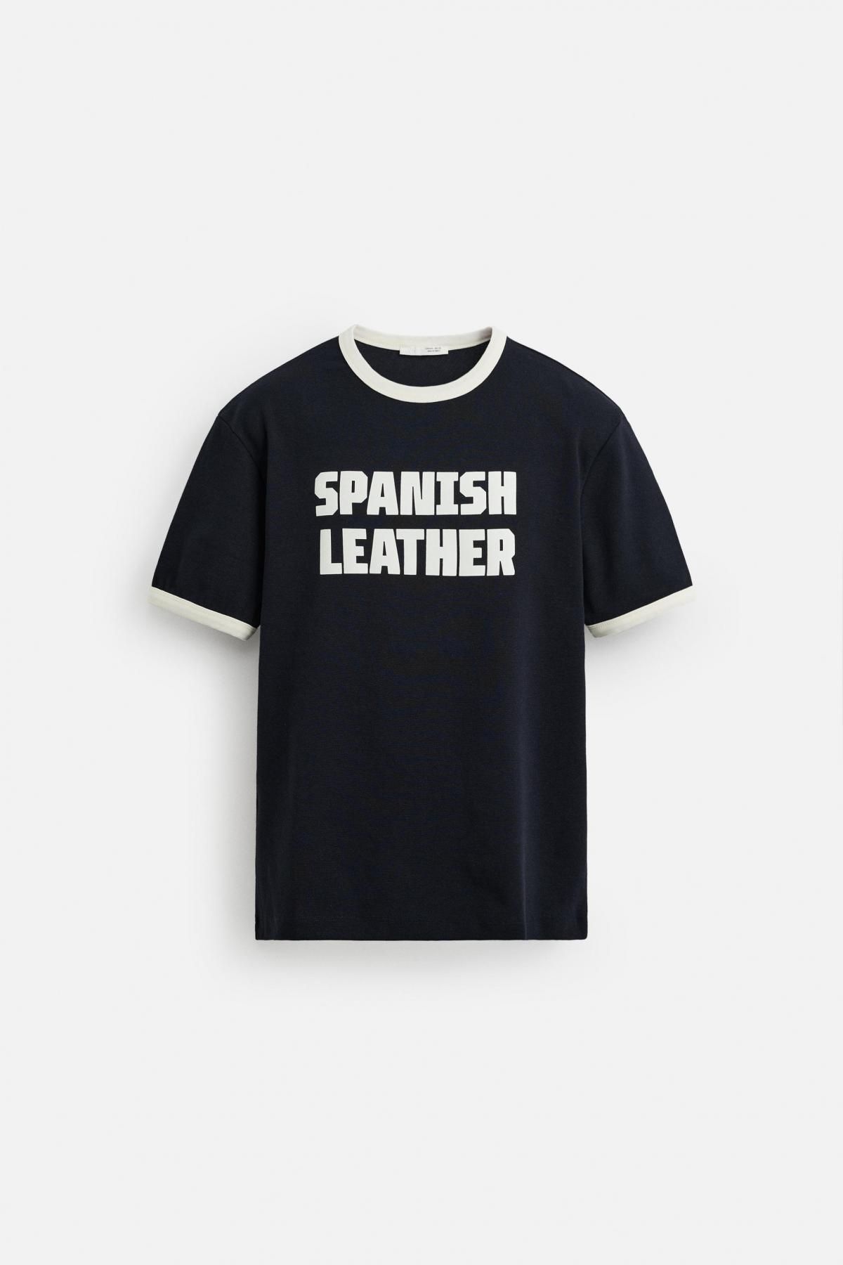 자라 캐주얼 배색 포인트 슬로건 반팔 티셔츠 6224/343 NAVY BLUE - 메인 이미지