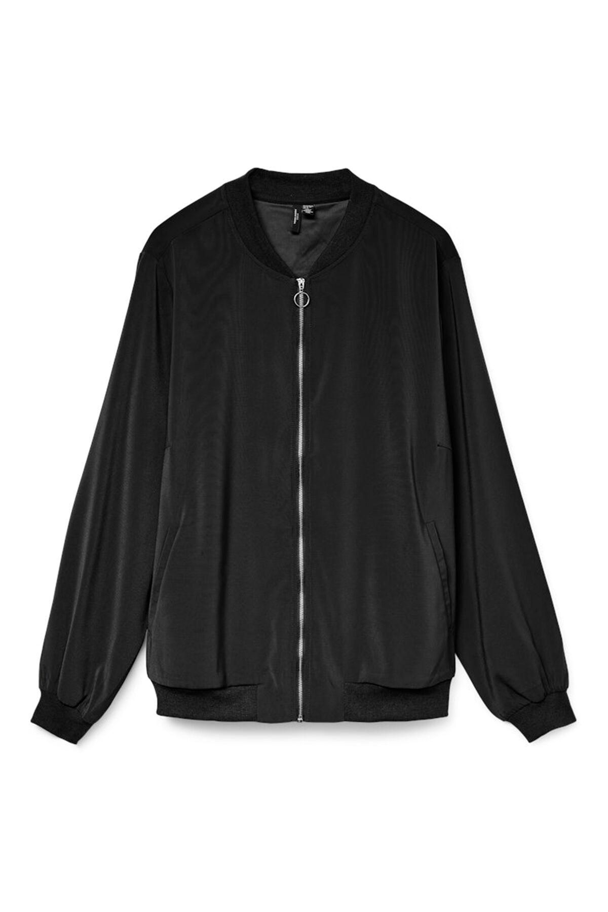 베로모다 빅사이즈 베이직 블랙 봄버 재킷 7930226 NEGRO - 상품 이미지