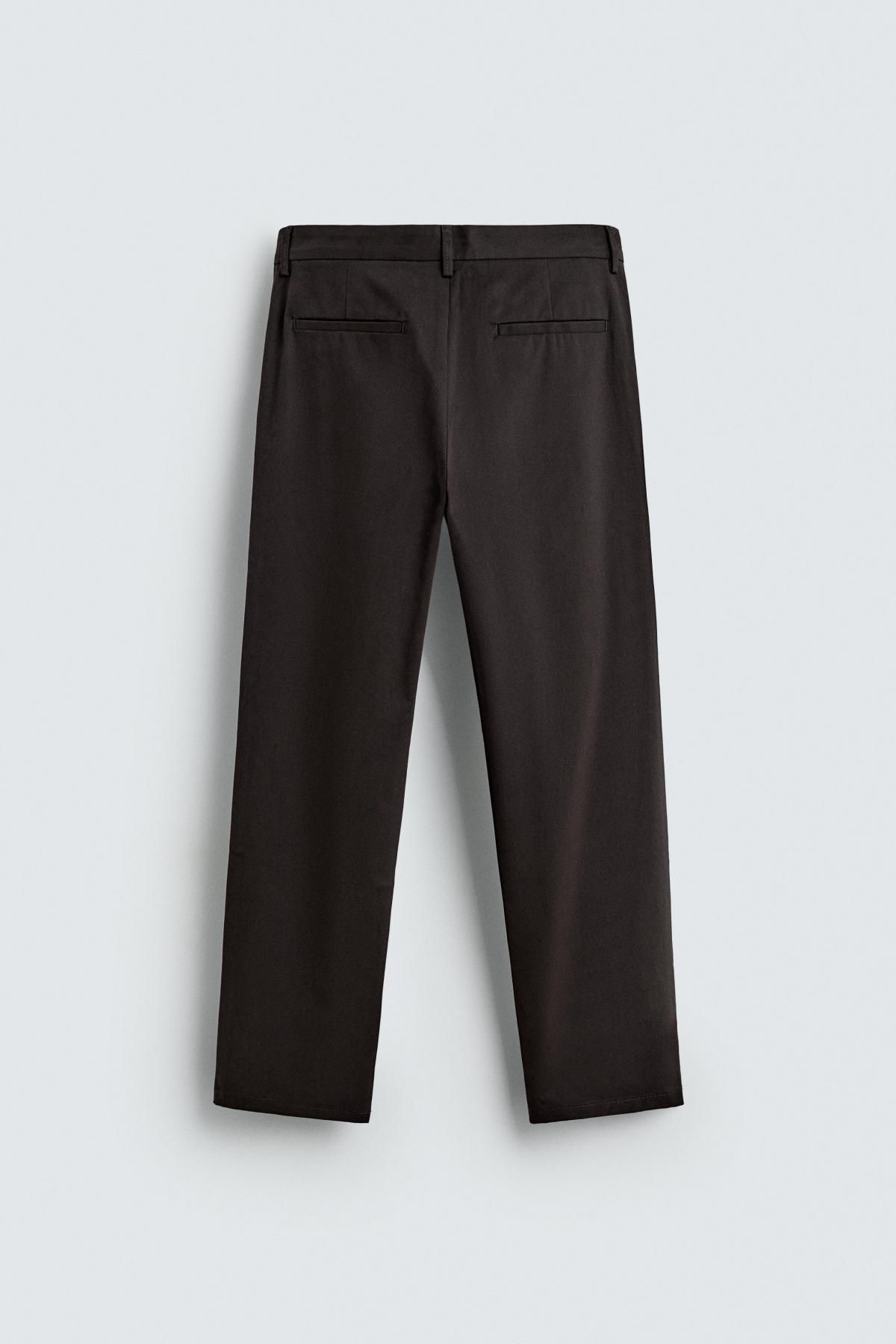 자라 슬림핏 테크니컬 치노 팬츠 0706/418 DARK BROWN - 상세 이미지 2