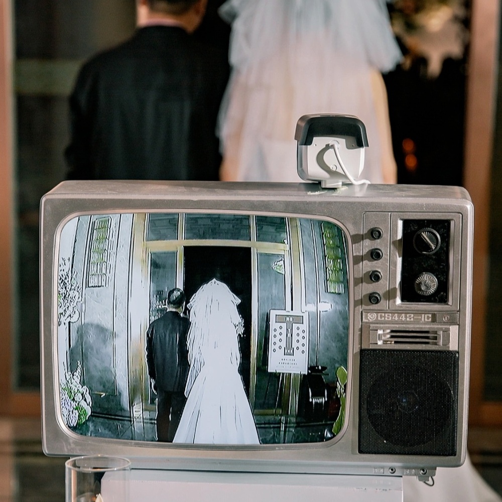 레트로TV 카메라 인테리어 아날로그 엔틱 텔레비전 - 상품 이미지