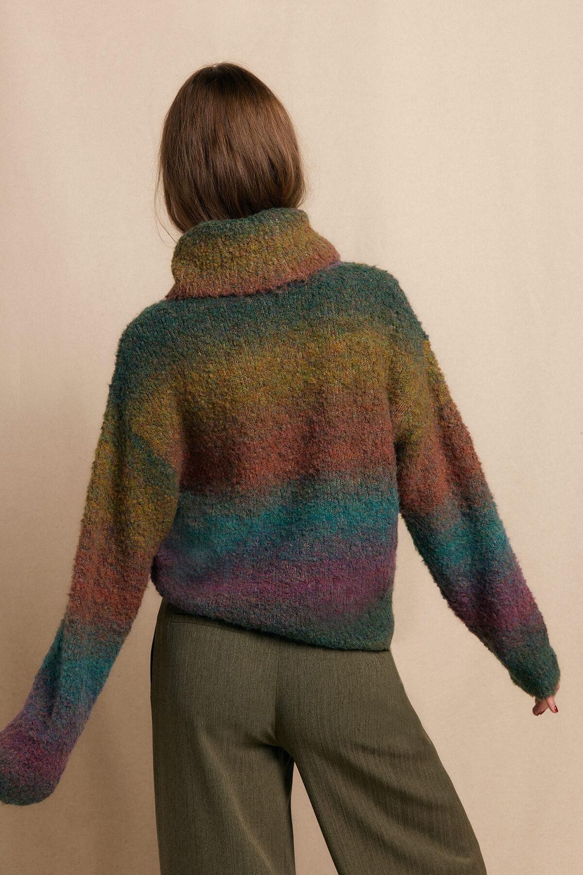 슬로우러브 멀티컬러 하이넥 부클레 니트 스웨터 3762178 MULTICOLOR - 상세 이미지 4