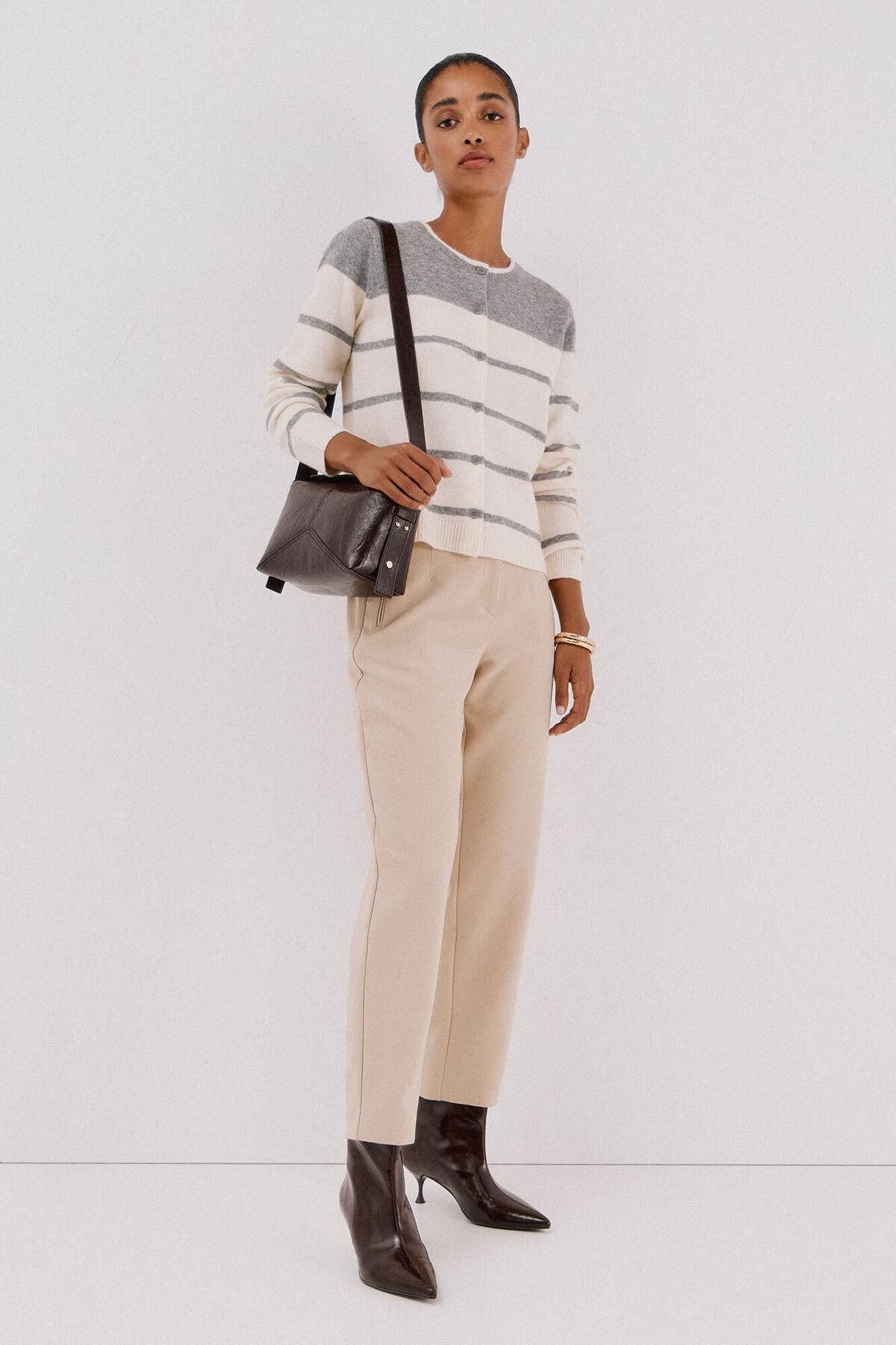 꼬르떼피엘 슬림핏 하이웨이스트 슬랙스 팬츠 6142022 BEIGE - 상세 이미지 2