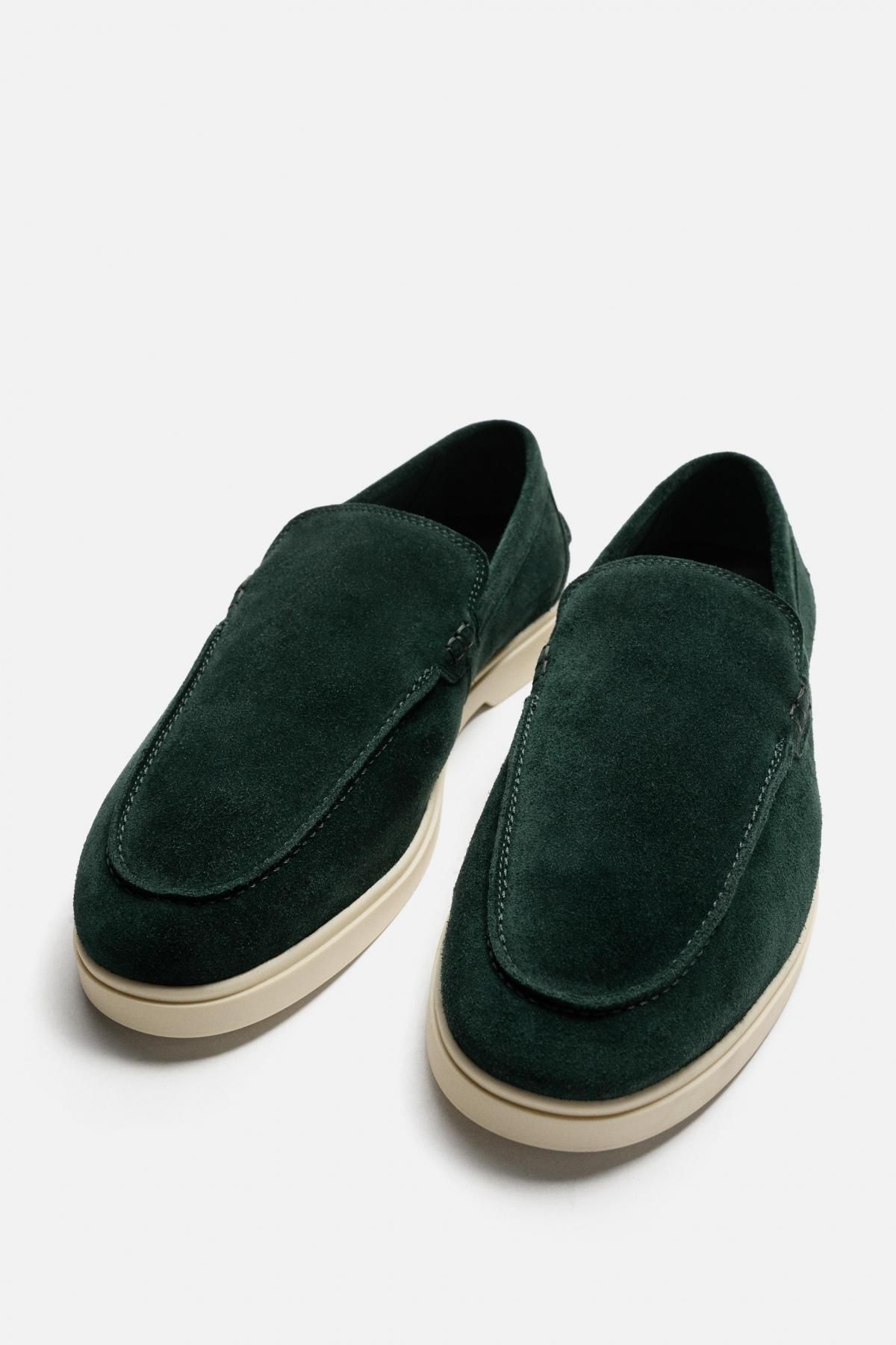 자라 스웨이드 캐주얼 레더 로퍼 2614/620 BOTTLE GREEN - 상세 이미지 5