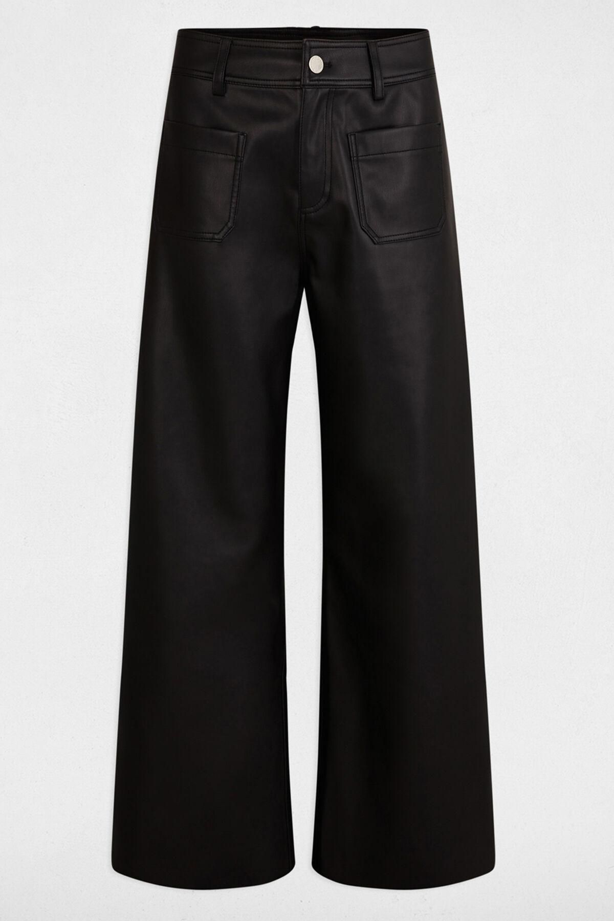 모르간 와이드 하이웨이스트 레더 와이드 팬츠 6398258 NEGRO - 상품 이미지